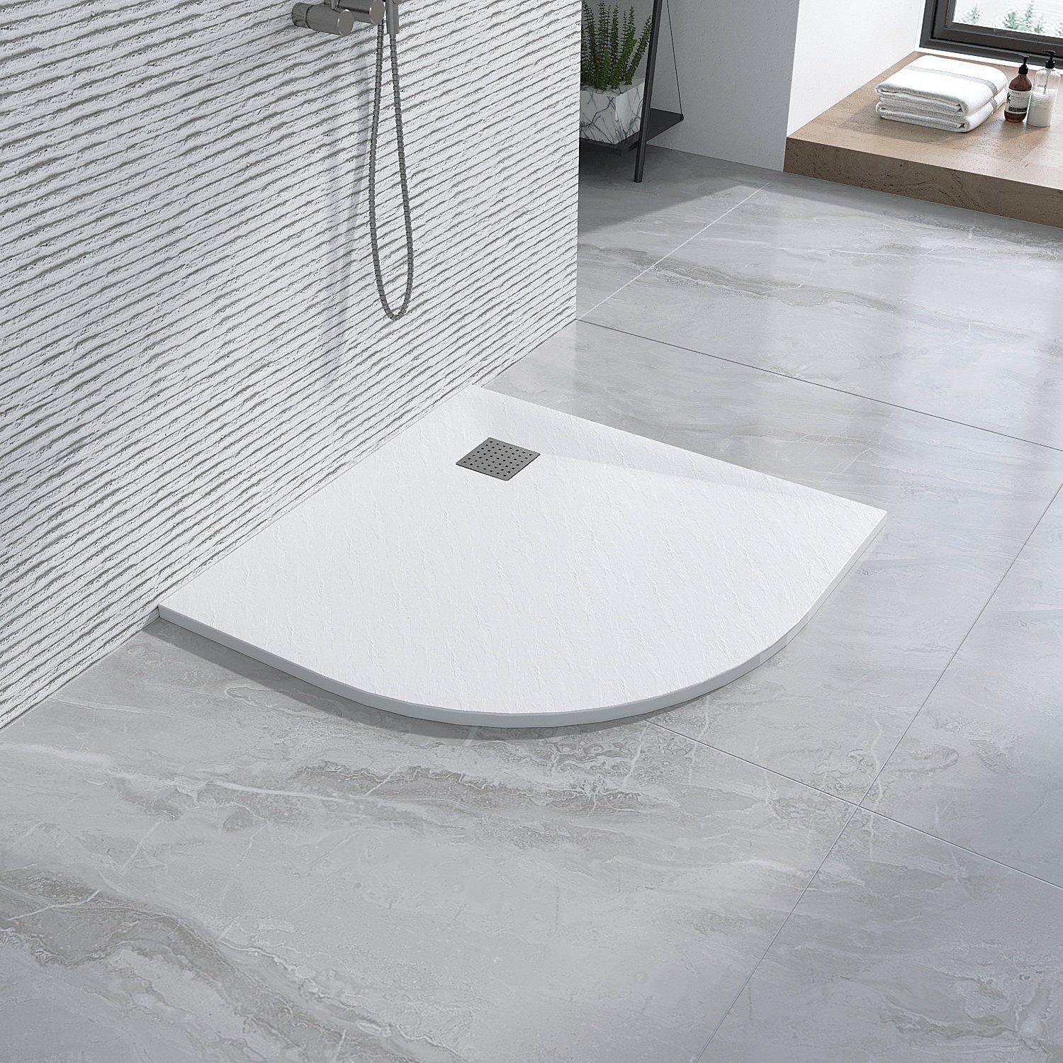 AQUALAVOS Rundduschwanne Viertelkreis Duschwanne 90x90 cm günstig online kaufen