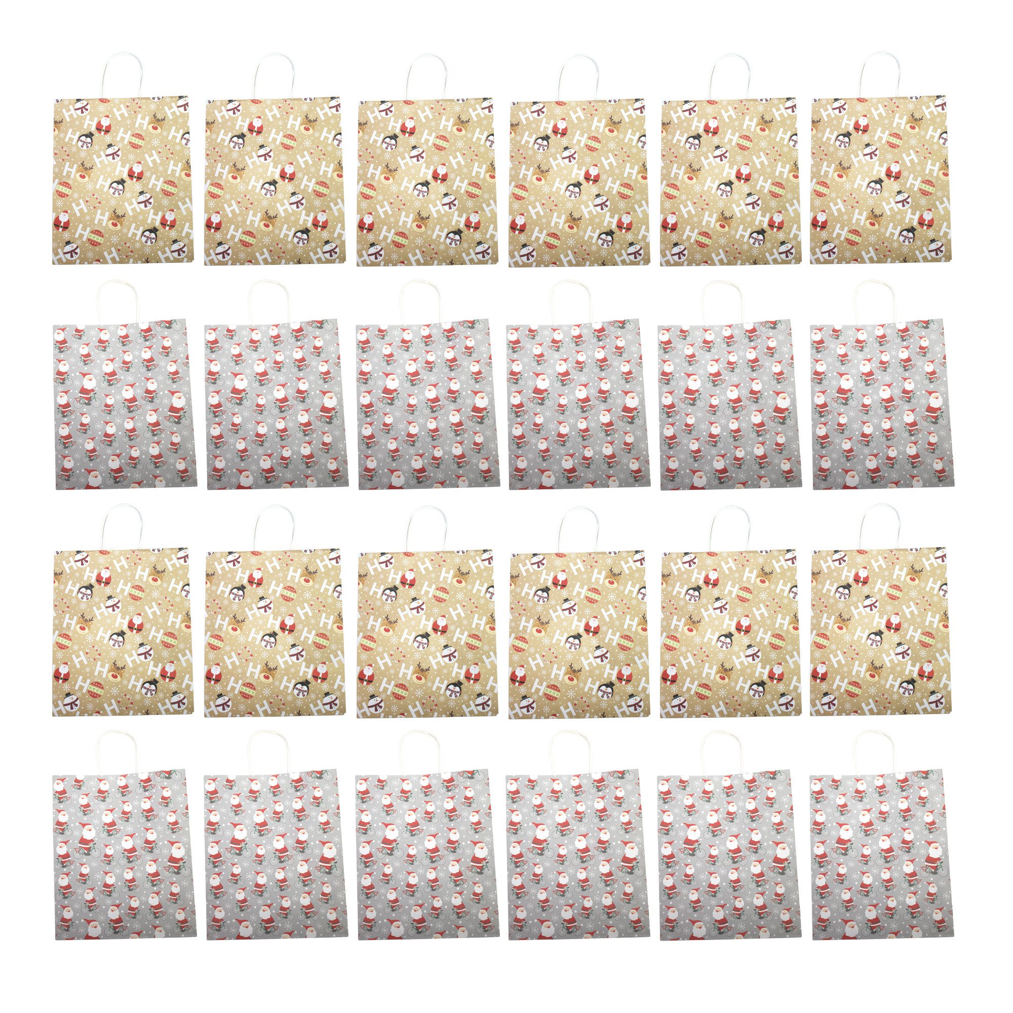 hausleben Geschenkpapier Geschenktüten, Geschenkpapier 2 Design, Weihnachtstüten, Geburtstag, (24St), Hochzeit