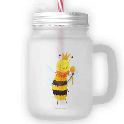 Mr. & Mrs. Panda Cocktailglas Biene König - Transparent - Geschenk, Mason Jar, Wespe, Einmachglas, Premium Glas, Liebevolle Präsentation