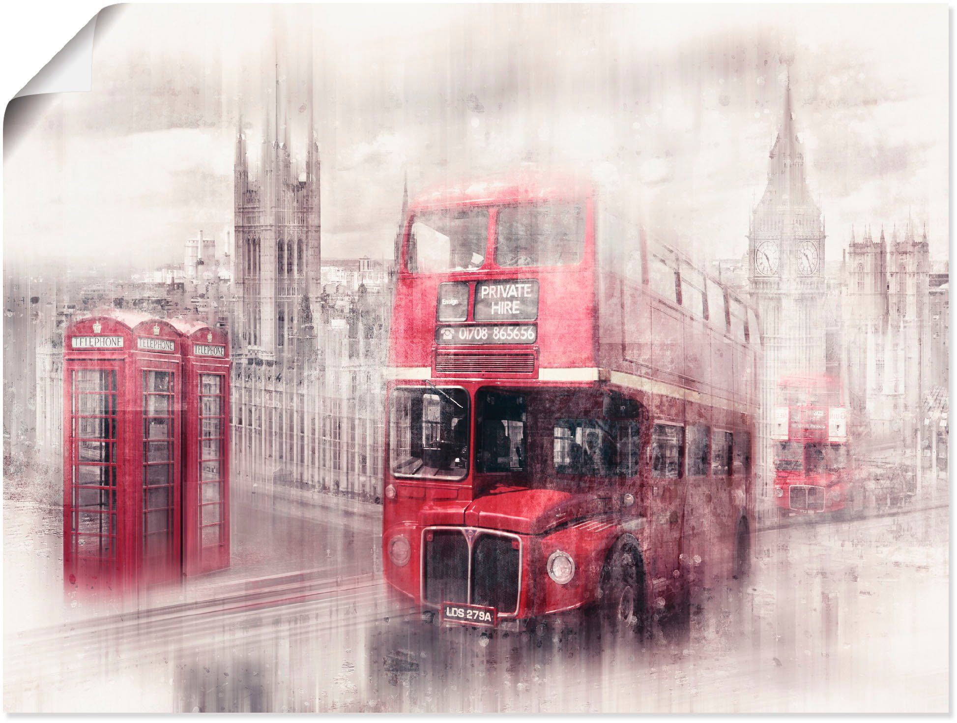 London St), Westminster Collage, Leinwandbild, Poster Gebäude verschied. (1 Artland in Größen Wandbild als