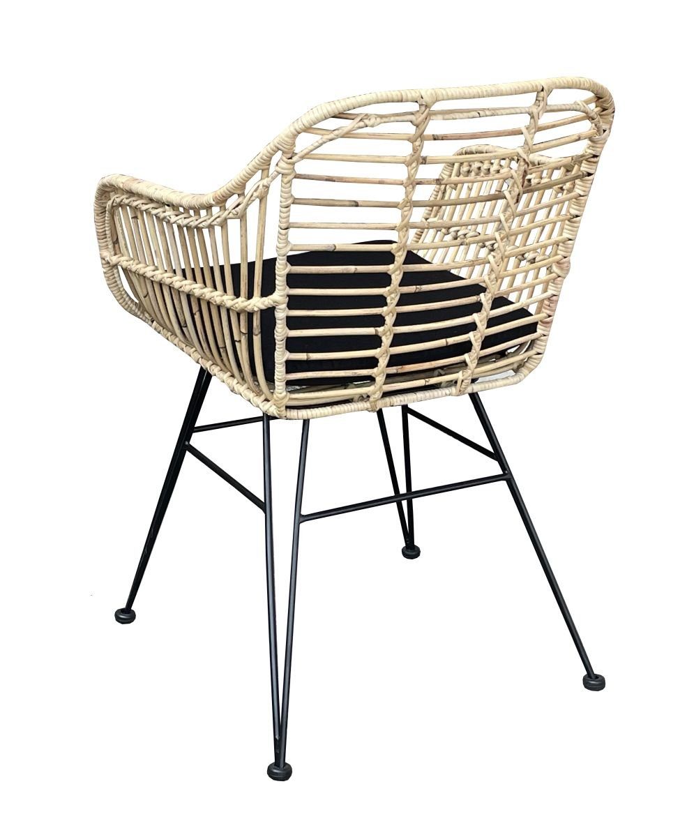 WOLF MÖBEL Esszimmerstuhl BALI Rattan Stuhl Tora inkl. Kissen schwarz (57x8 günstig online kaufen
