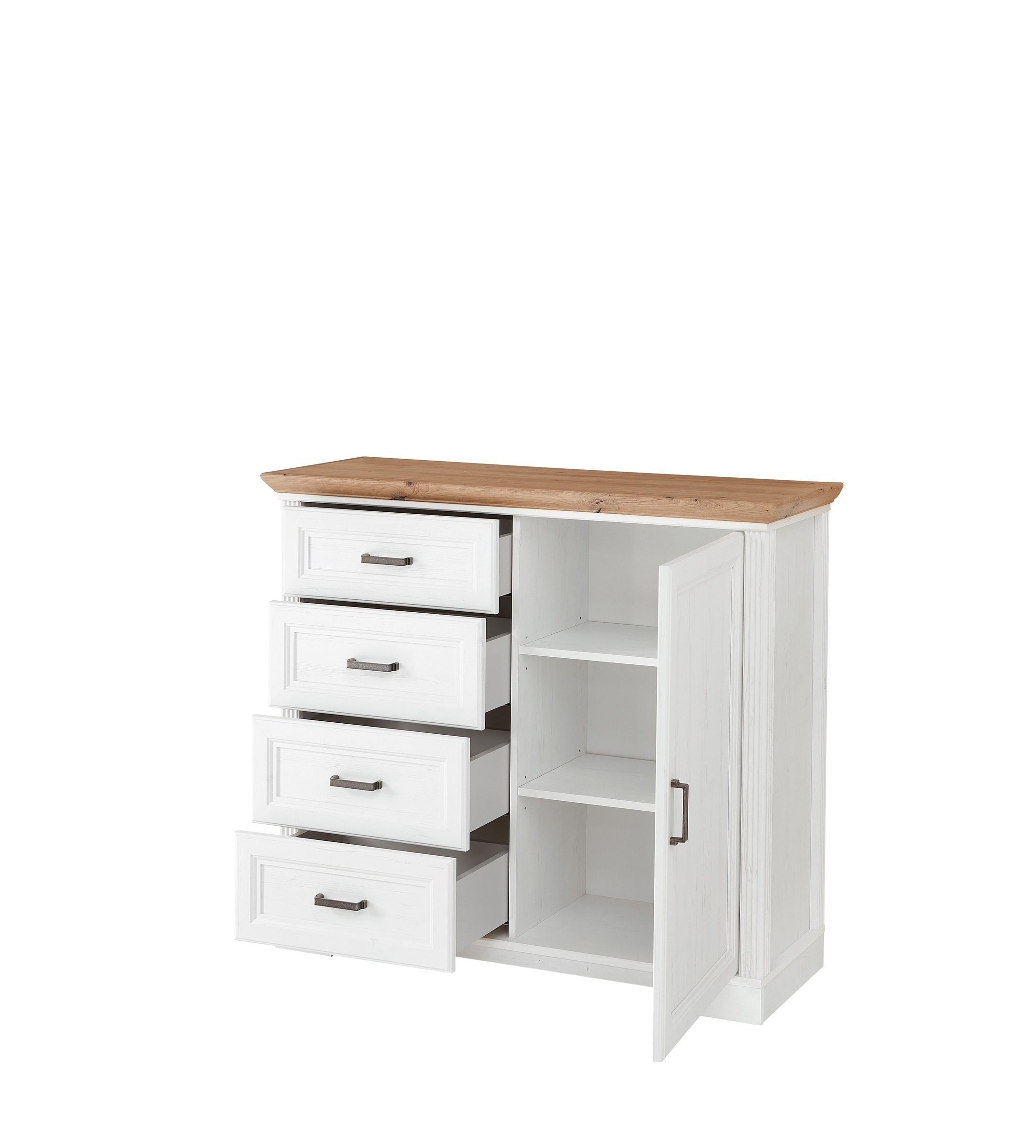 Innostyle Kommode in Artisan/Weiß mit 4 Schubladen und einer Tür (BxHxT: 115x102x41 cm)