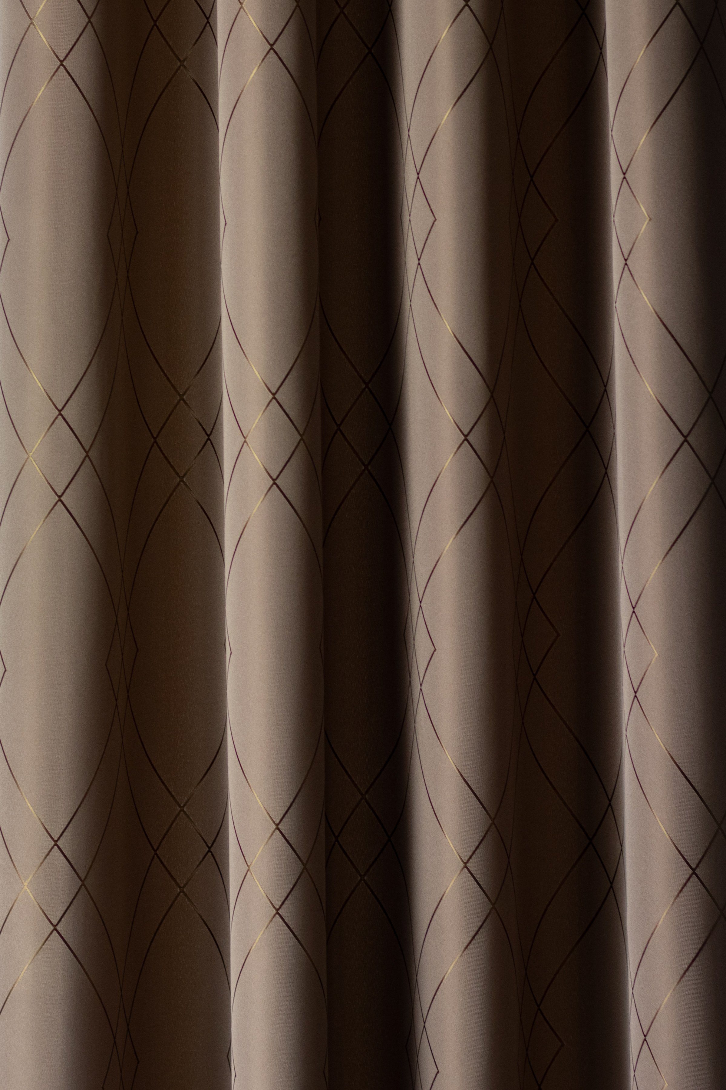 EXPERIENCE Vorhang Ösenschal Seitenschal Vorhang 2519 140x245 cm Braun Grau Uni Blickdicht Ösenvorhang (1 St), Ösen, blickdicht, Jacquard, mit 8 Ösen – Bild 3 von 4