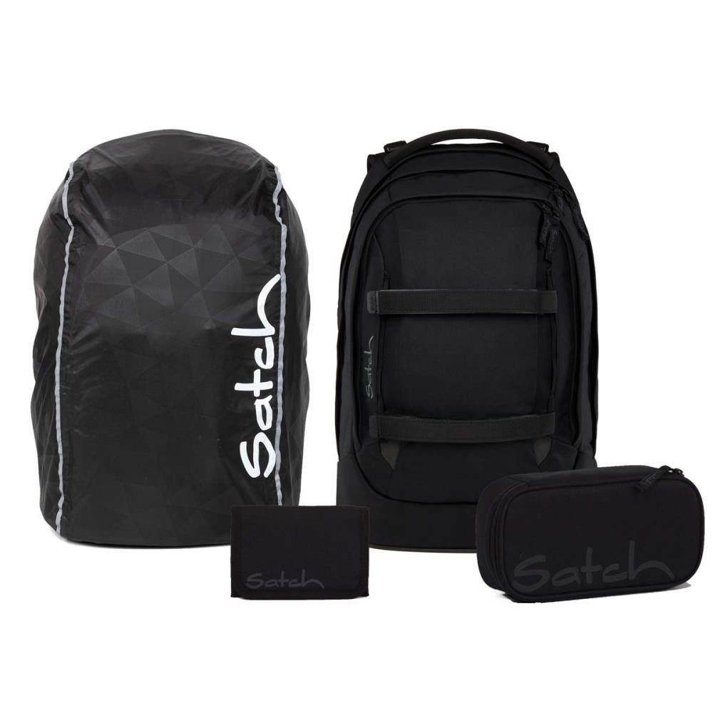 Satch Schulrucksack Pack (4tlg., inkl. Schlamperbox, Regenhülle und Geldbörse)