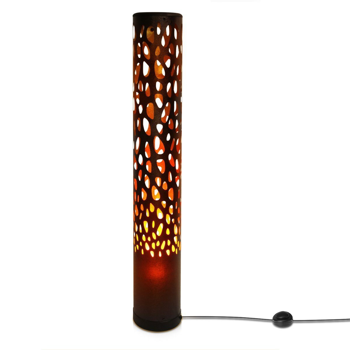 Navaris LED Stehlampe LED-Stehleuchte röhrenförmig mit Flammeneffekt - 80x13x13cm