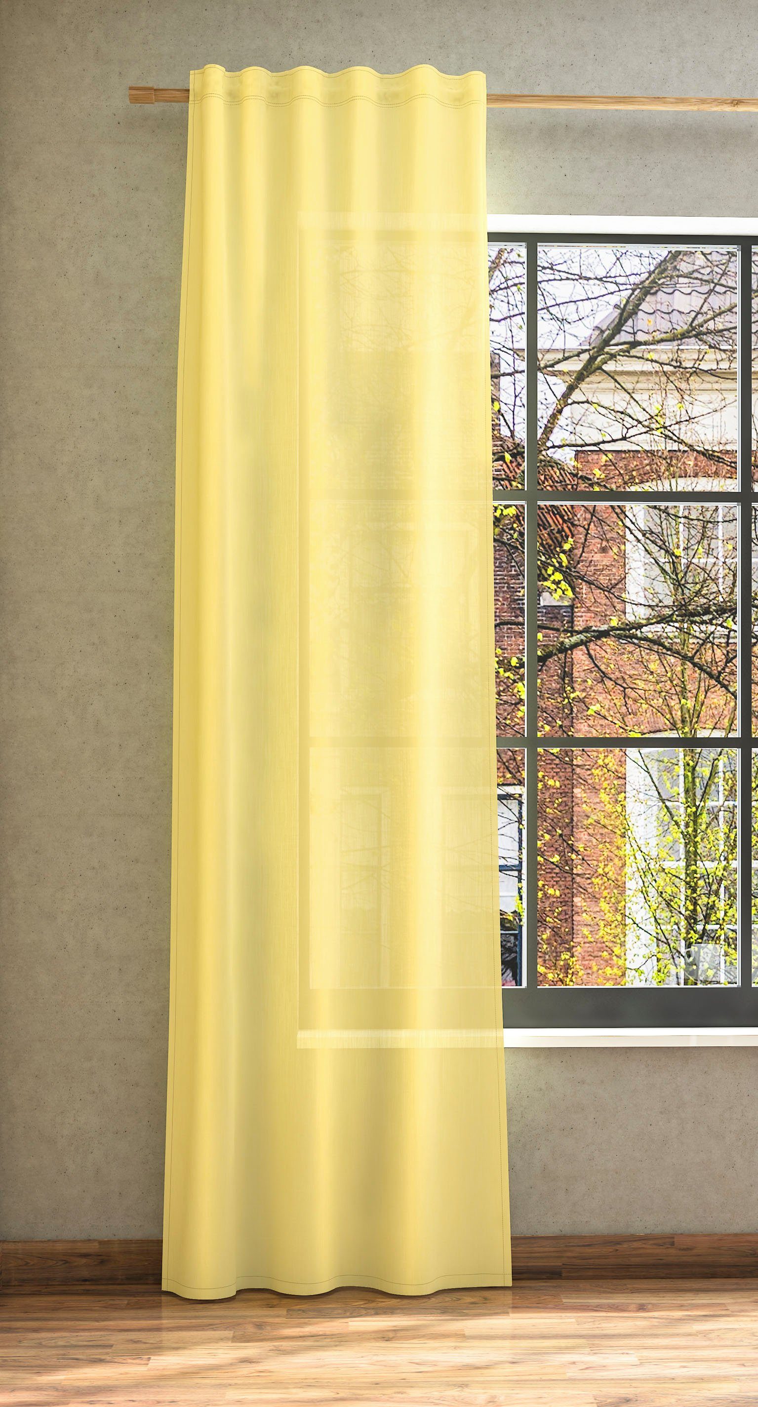 Vorhang halbtransparent, Neutex Libre-ECO, (1 for you!, Jacquard, St), gelb Multifunktionsband Maß nach Nachhaltig,