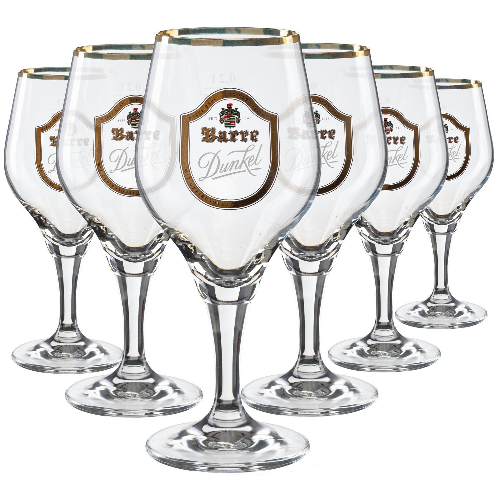 Barre Bierglas 6x Barre Dunkel 0,2l Pokal, 6-tlg.