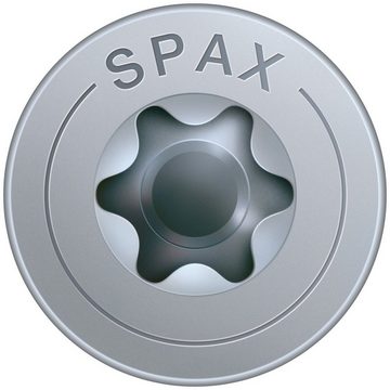 SPAX Spanplattenschraube Universalschraube, (Stahl weiß verzinkt, 150 St), 5x77 mm