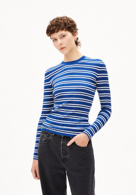 Armedangels Strickpullover ALAANIA CHIFFRON STR Damen (1-tlg., Fitted) Bio- günstig online kaufen