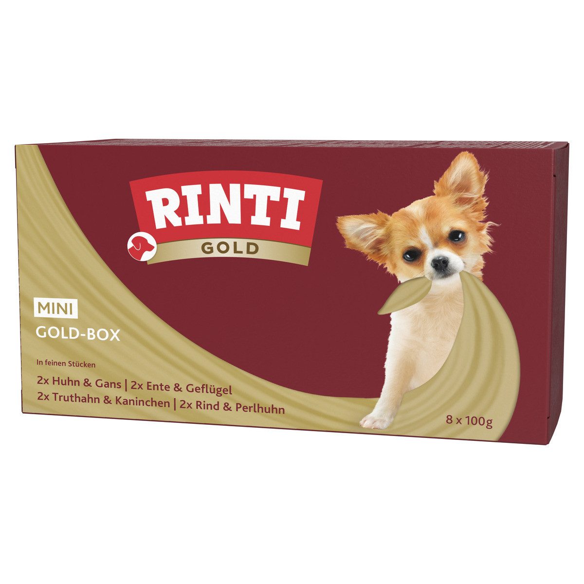 Rinti Gold Mini Goldbox Mixbox 8 x 100 g - 4 Stück, Nassfutter für: Hund
