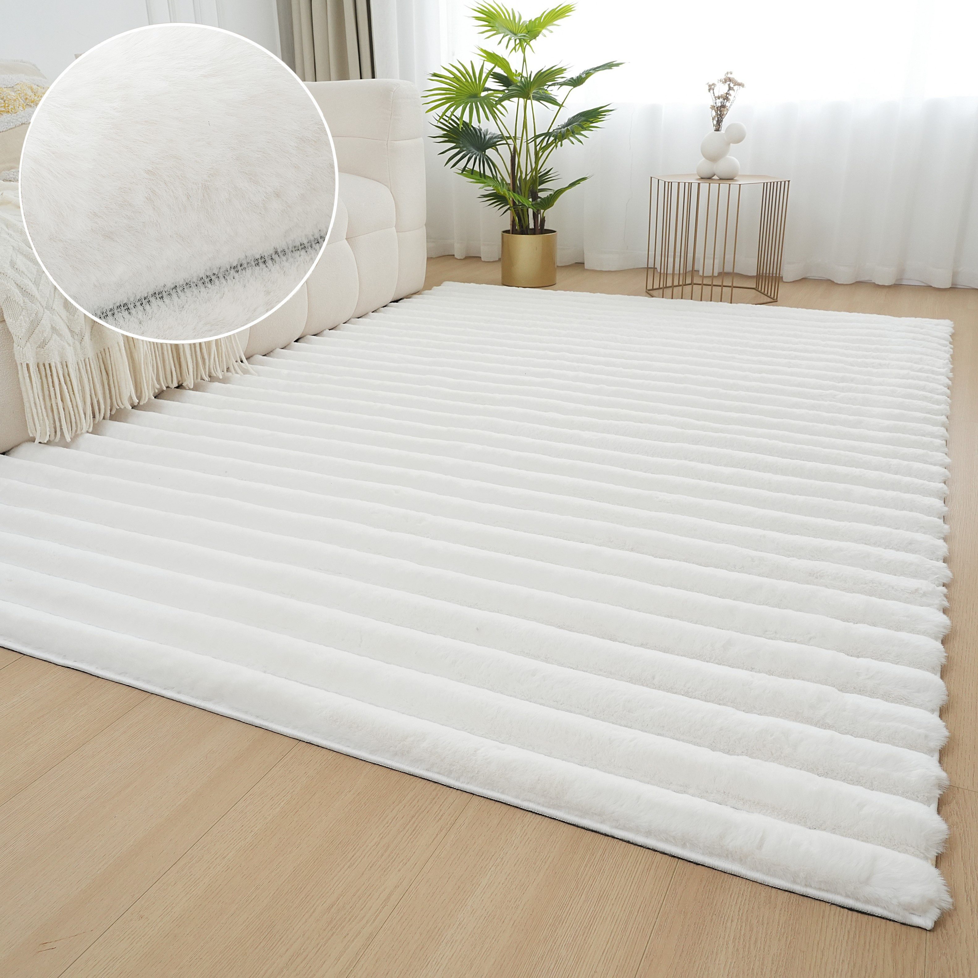 my home Teppich Melanie, Kunstfellteppich, besonders weich, Hoch-Tief-Effek günstig online kaufen