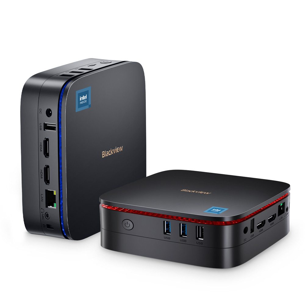 blackview MP60 Mini PC Intel® Twin Lake N150 Windows 11 Pro 16GB RAM 512GB ROM Mini-PC (Intel, Intel UHD Graphics, 16 GB RAM, 512 GB SSD, Luftkühlung, Ultra-kompakt, Wi-Fi 6, VESA-Mount, Dual HDMI, erweiterbar bis 2TB)