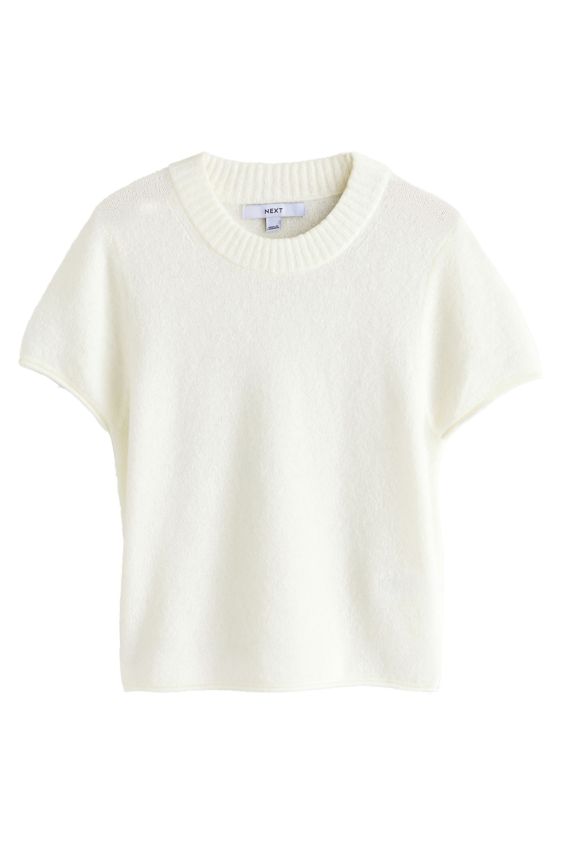 Next Strickpullover Transparentes, gestricktes Kurzarm-T-Shirt (1-tlg)