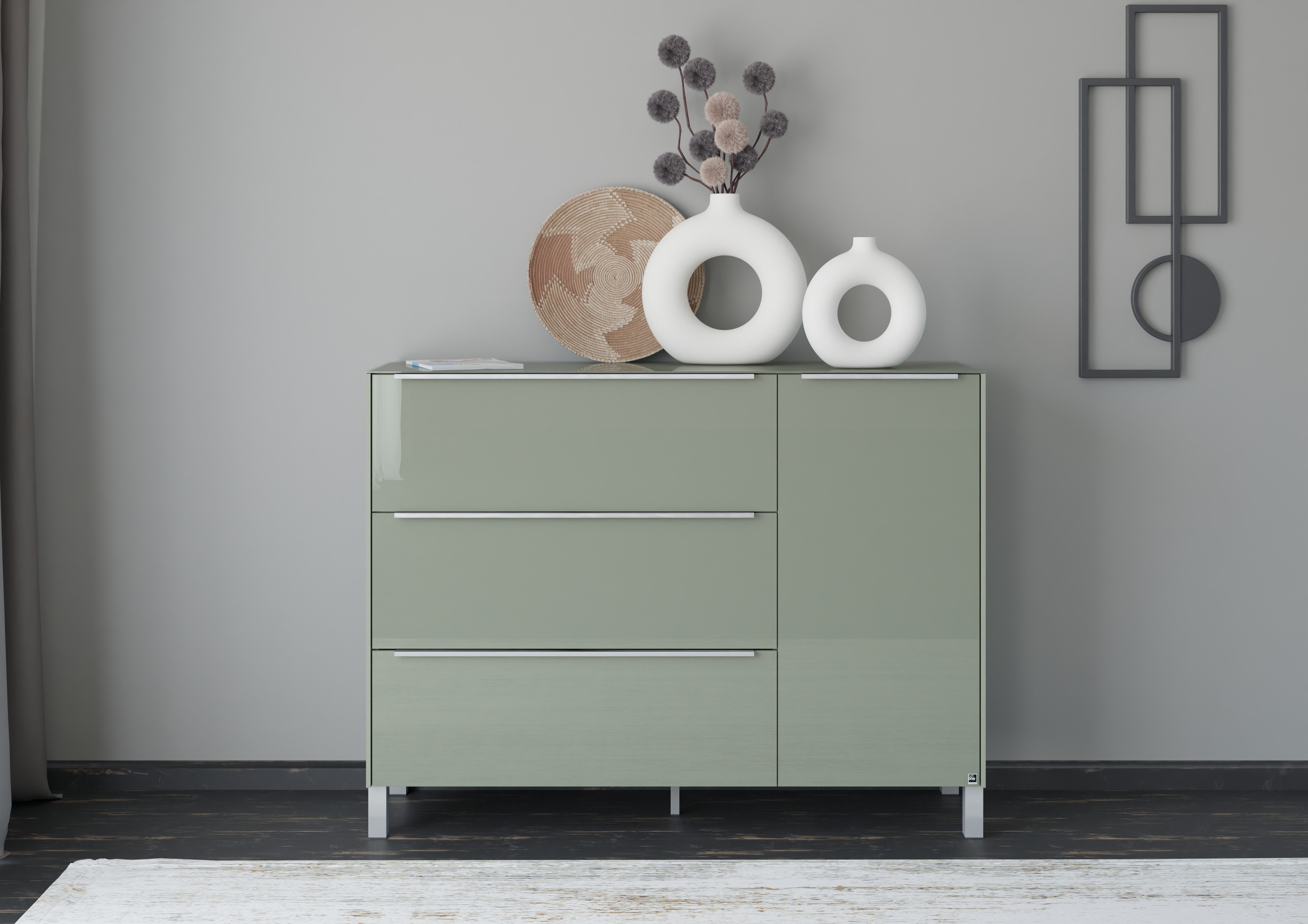 set one by Musterring Sideboard Reno (1 St), Mit Vierkantfuß in diversen Farben, 106 cm Höhe & Farbauswahl