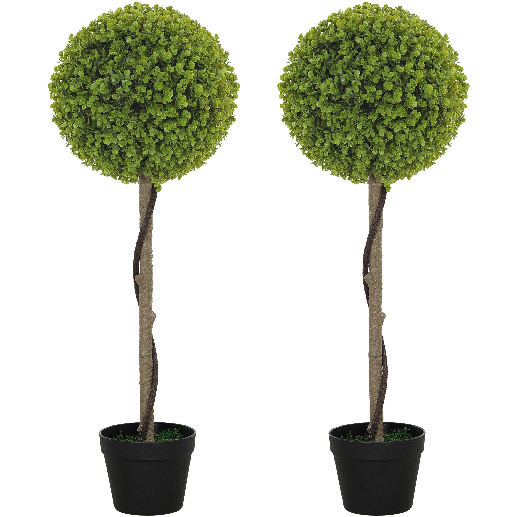 Kunstpflanze 2er-Set 90 cm Eukalyptus, HOMCOM, günstig online kaufen