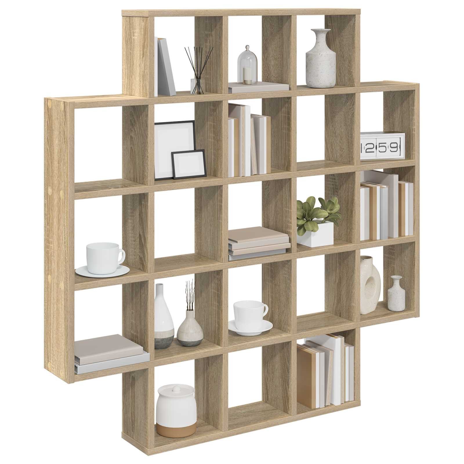 vidaXL Regal Wandregal Sonoma-Eiche 100 x 13 x 100 cm Holzwerkstoff, 1-tlg. – Bild 3 von 5