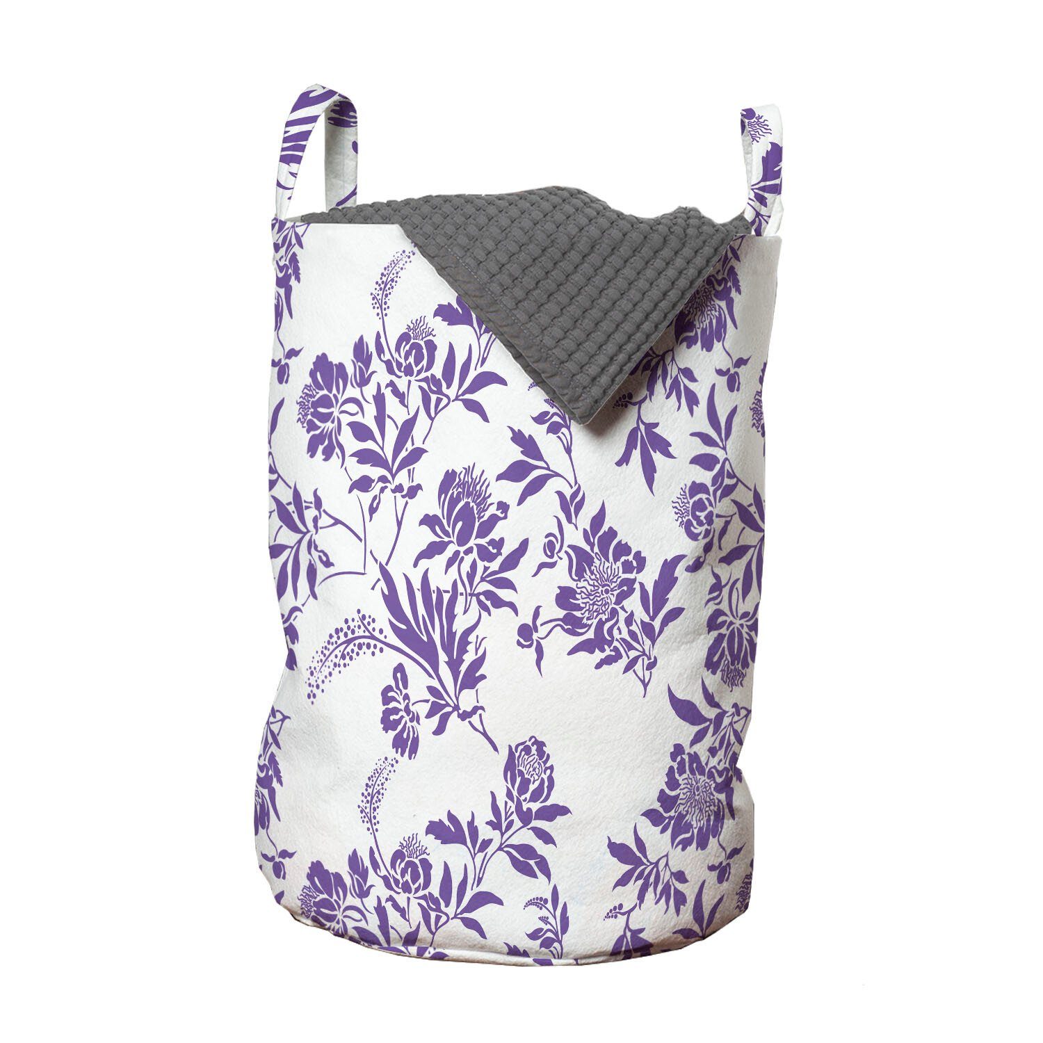 Abakuhaus Wäschesäckchen Wäschekorb mit Griffen Kordelzugverschluss für Waschsalons, Blumen Pulsiert die Saison Pflanzen