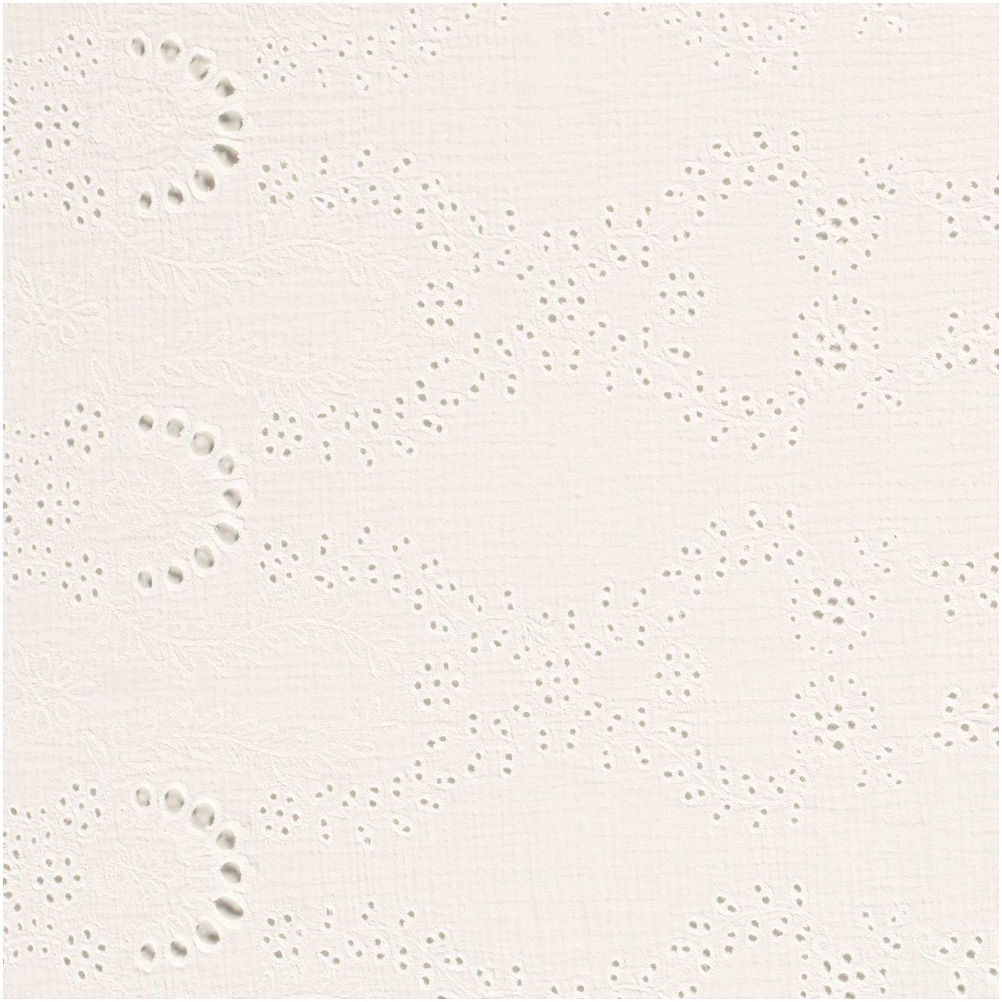 maDDma Stoff Musselin-Stoff florale Muster ab 50x130cm uni Mulltuch, 051 - perlweiß