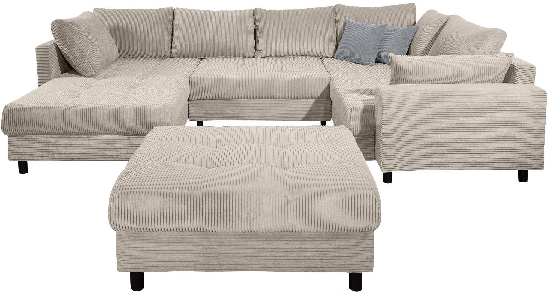 COLLECTION AB Wohnlandschaft Toni U-Form mit Armlehne, inkl. Hocker und Zie günstig online kaufen