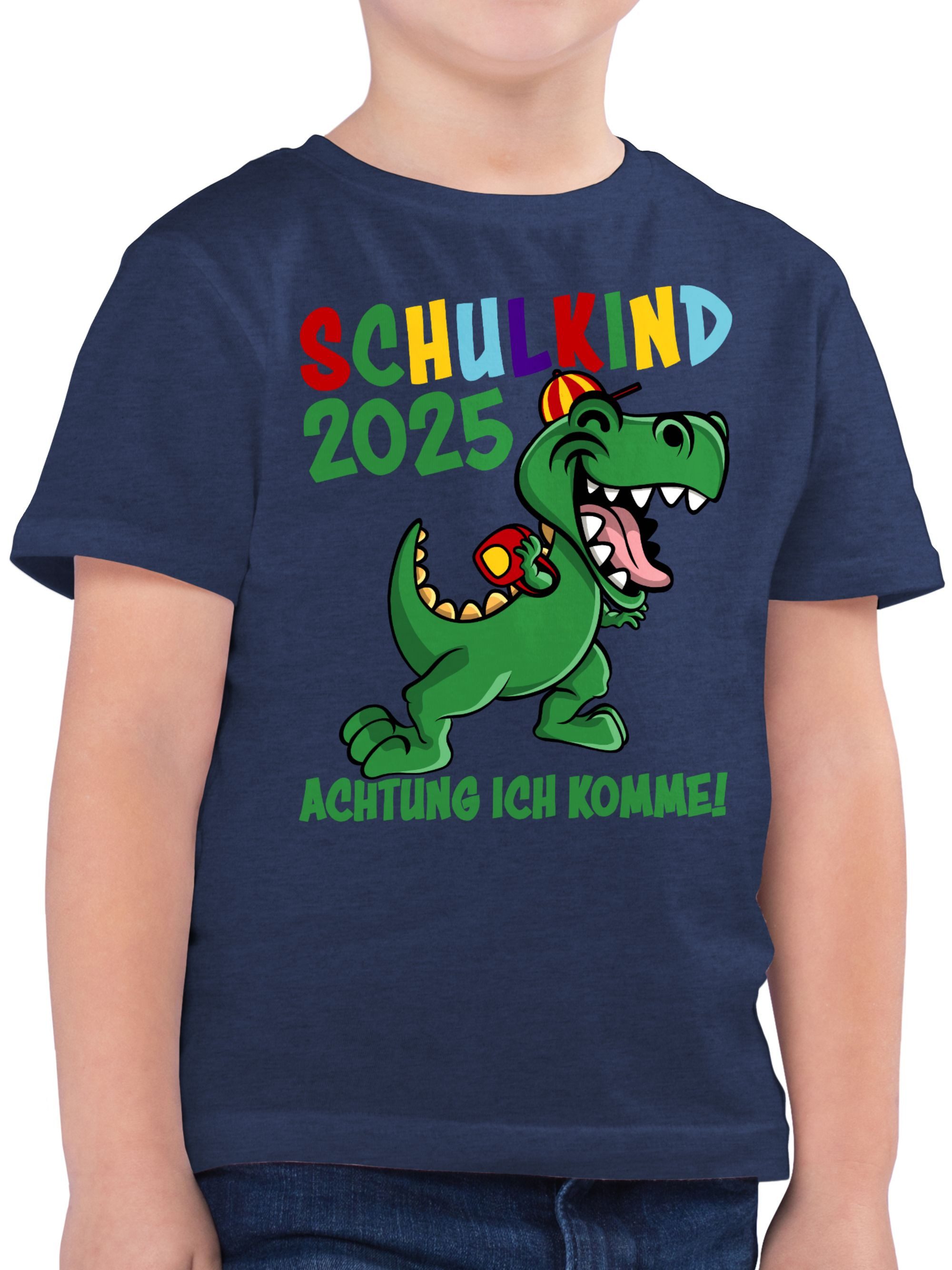 Shirtracer T-Shirt Schulkind 2025 Achtung ich komme! - bunt (1-tlg) Einschulung Junge Schulanfang Geschenke