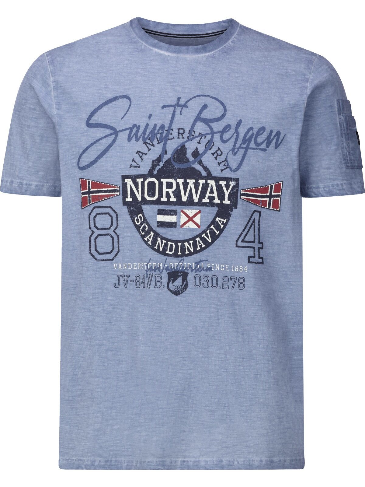 Jan Vanderstorm T-Shirt HELGO mit großem Nordic-Print