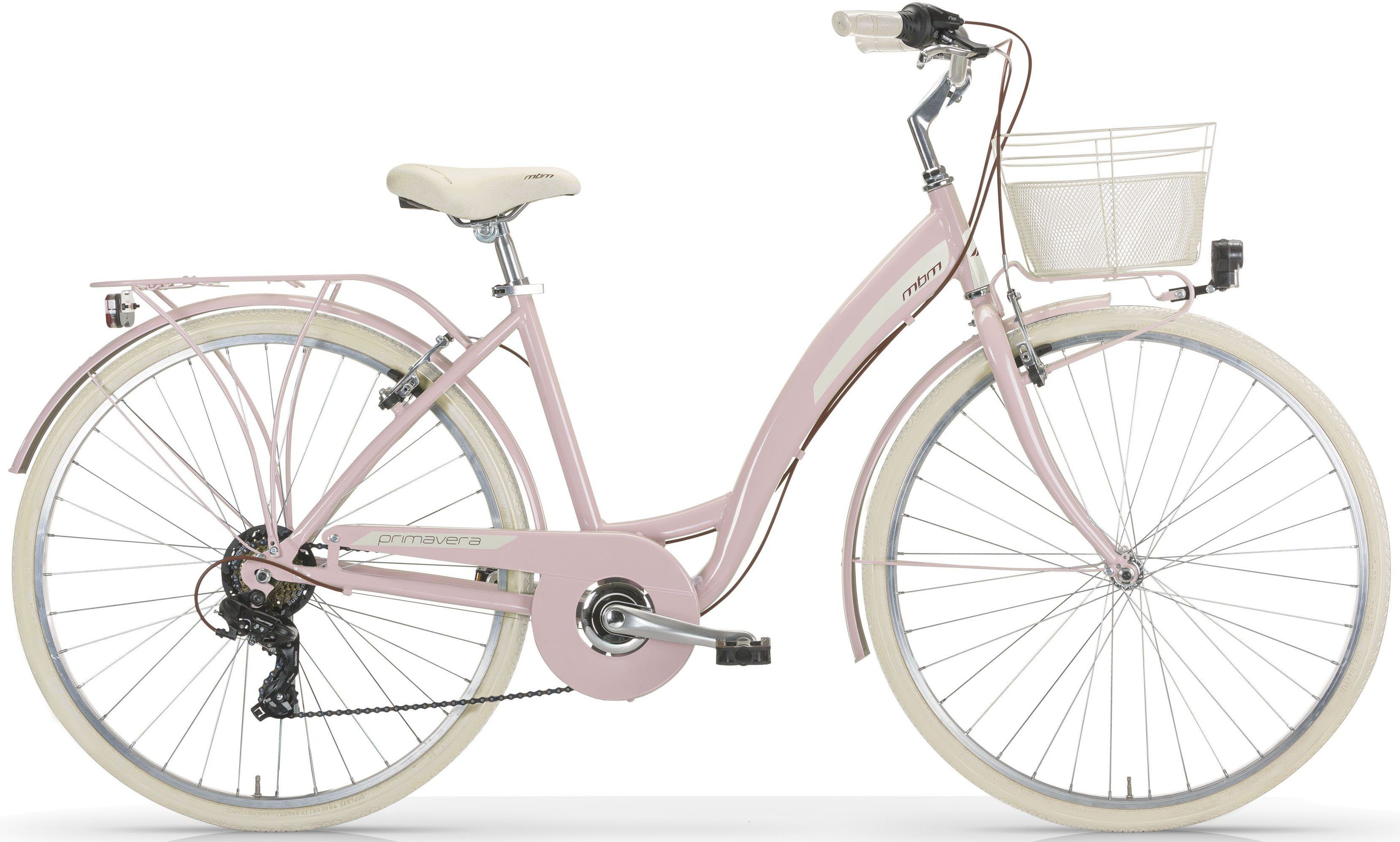 MBM Cityrad NEW Primavera, 6 Gang Shimano TY300 Schaltwerk, Kettenschaltung, für Damen, Kettenschaltung