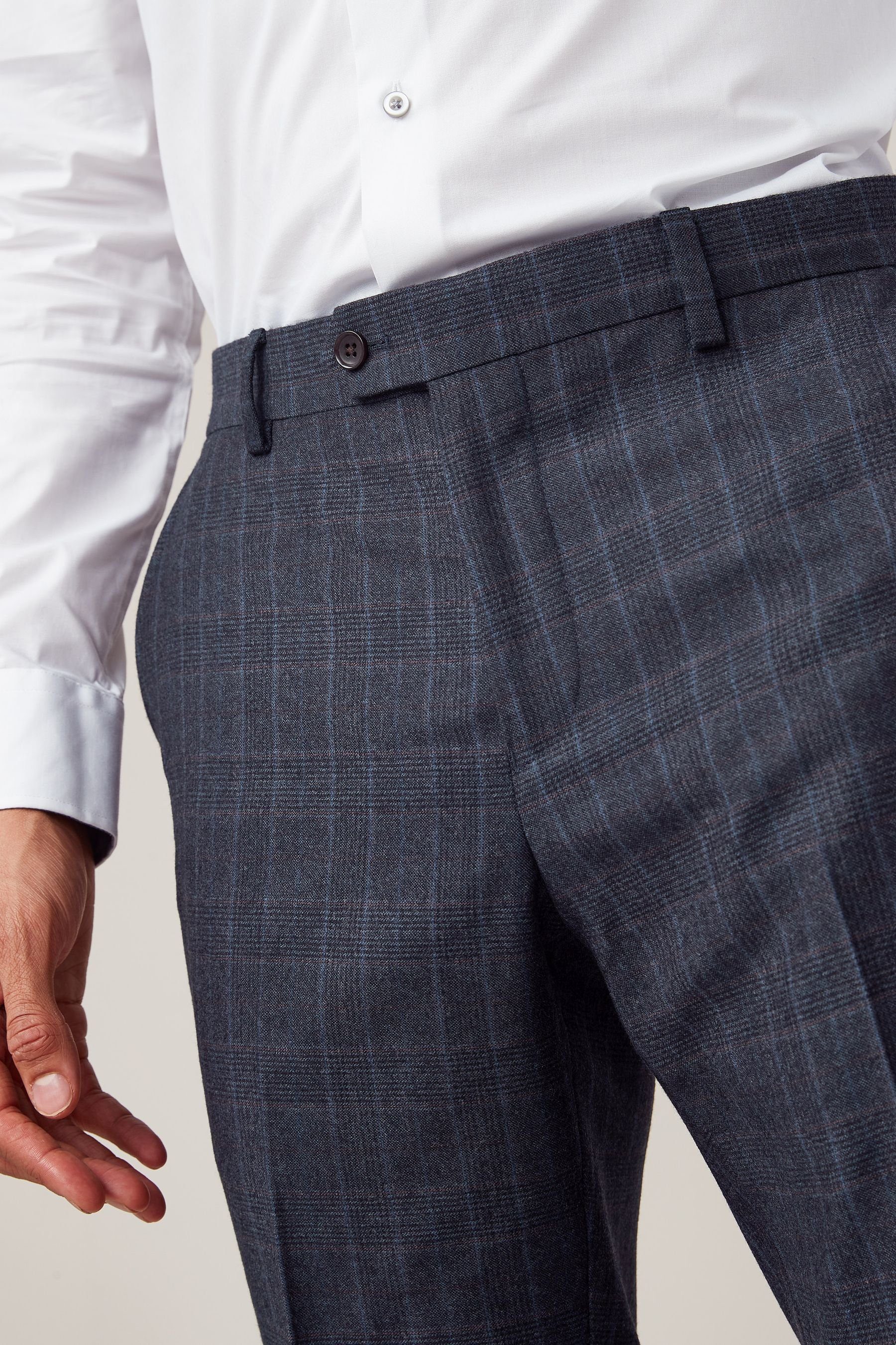 Next Skinny-Fit-Hose Blue Anzug Karomuster: (1-tlg) mit Anzughose