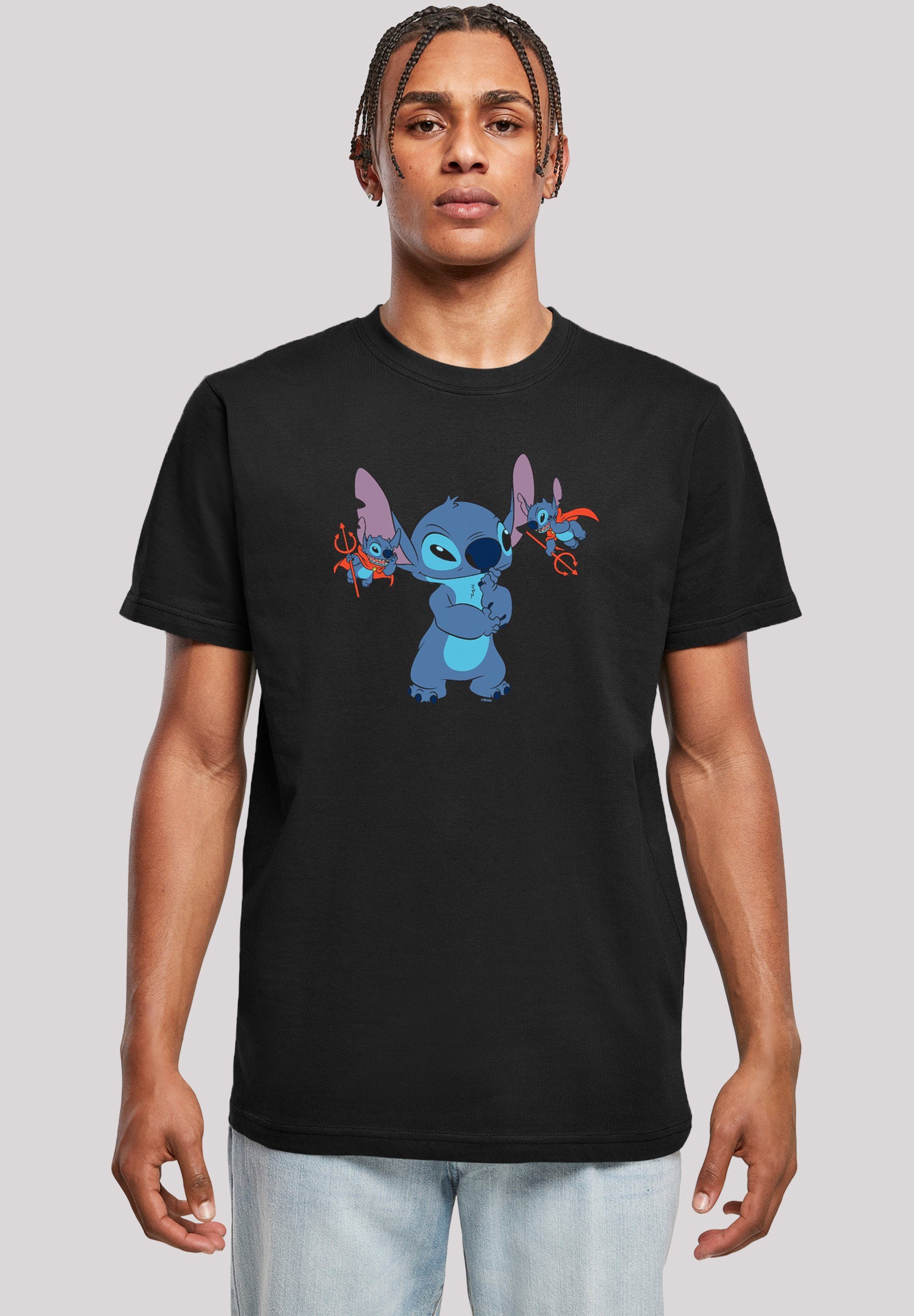 F4NT4STIC T-Shirt Disney Lilo & Stitch Kleine Teufel Print schwarz