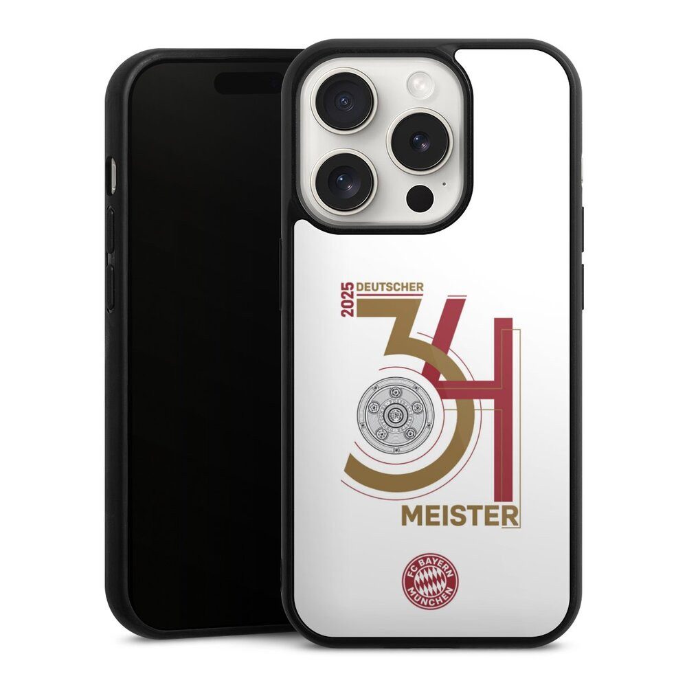 DeinDesign Handyhülle FC Bayern München Meister Offizielles Lizenzprodukt, Apple iPhone 15 Pro Gallery Case Glas Hülle