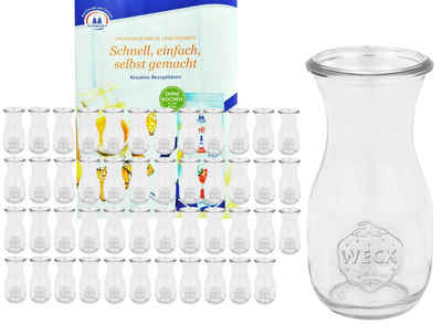 MamboCat Einmachglas 48er Set Weck Gläser 290ml Saftflasche inkl. Gelierzauber Rezeptheft, Glas