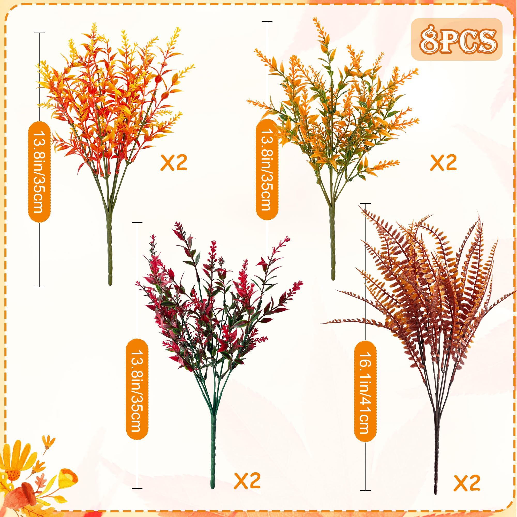 Kunstblumenstrauß Herbstblumen Künstlich, 8 Bündel Herbststrauß Kunstblumen günstig online kaufen