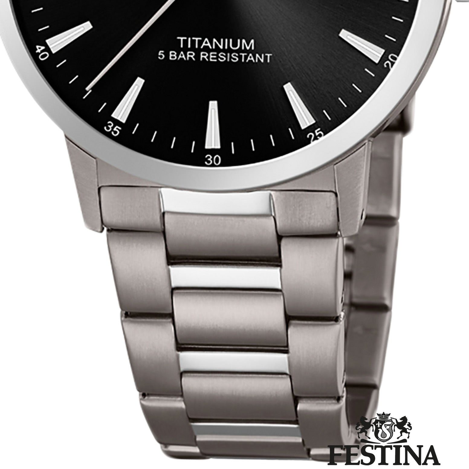 Festina Quarzuhr Analog F20435/3 Herren Titanarmband Festina Titan, silber rund, Herren Armbanduhr Uhr