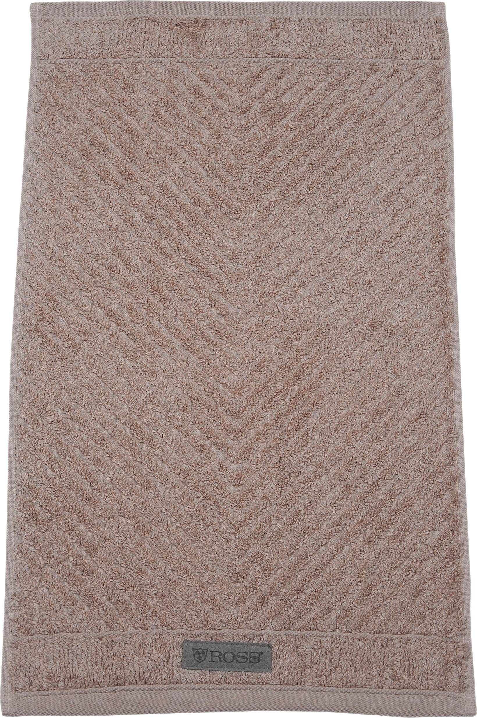 ROSS Gästehandtuch Smart, Frottier (6-St), Uni-Rippe mit Velourslabel