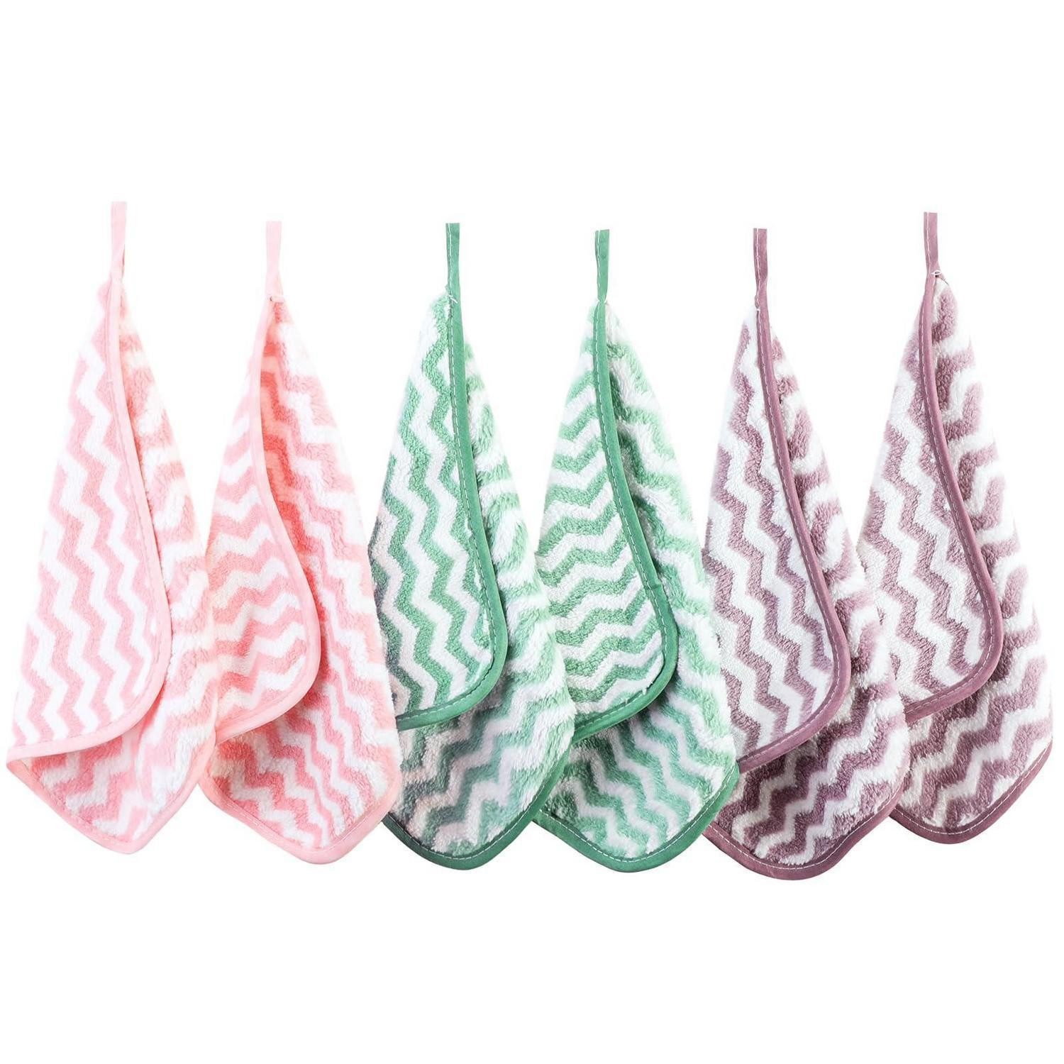 LuxusKollektion Waschlappen Mikrofaser Waschlappen 6er Pack Bunte Wellen, (1-St)