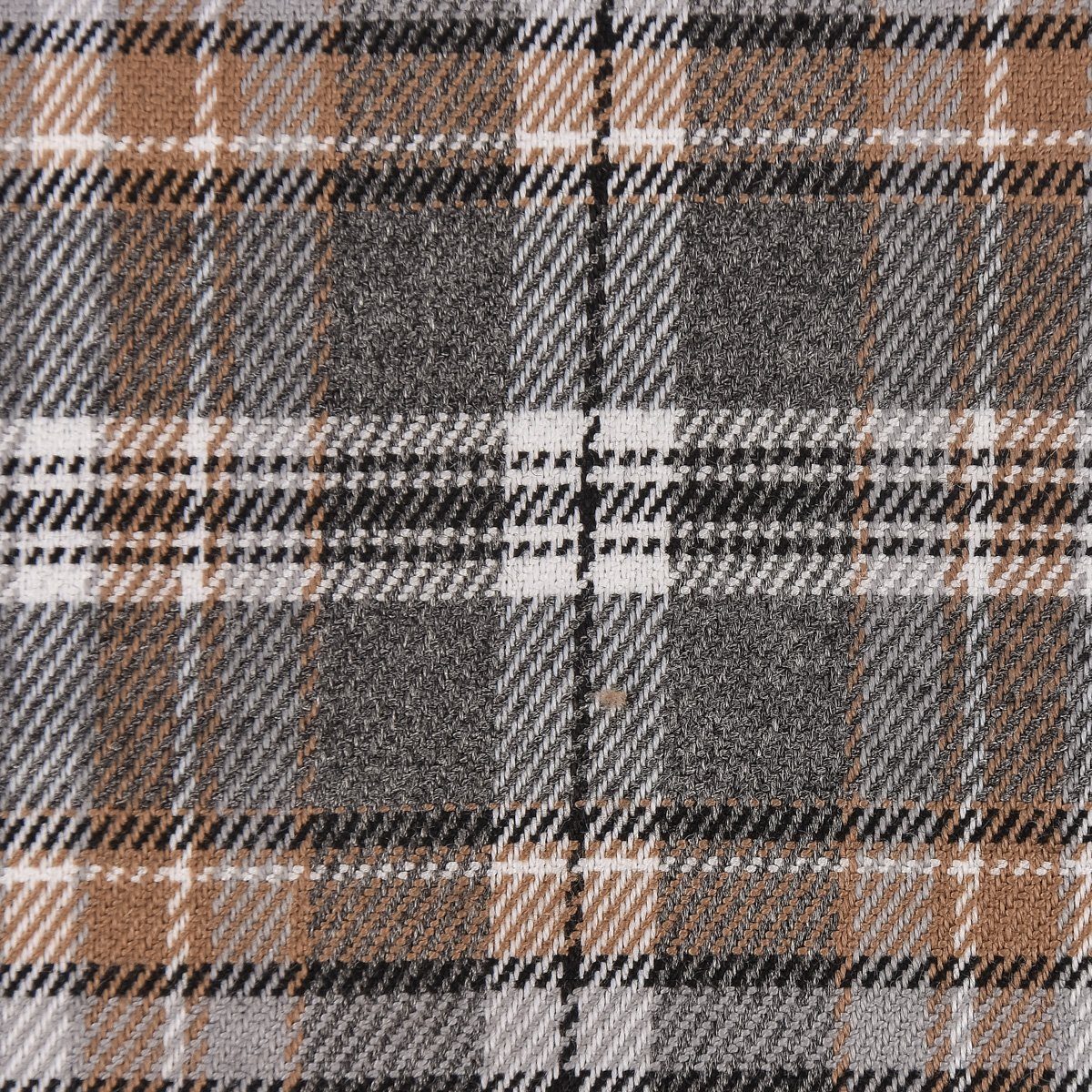 SCHÖNER LEBEN. Stoff Bekleidungsstoff kariert grau braun