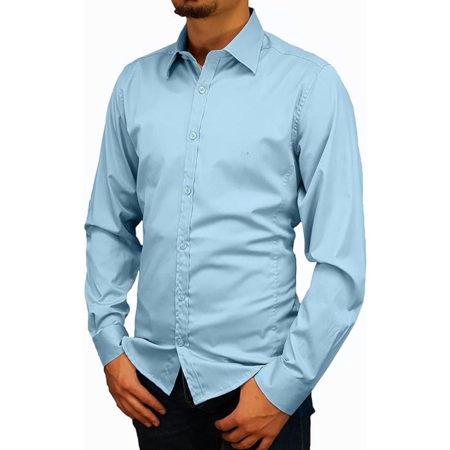 Langarmshirt elegant Premium und Langarmhemd sportlich Megaman Herren