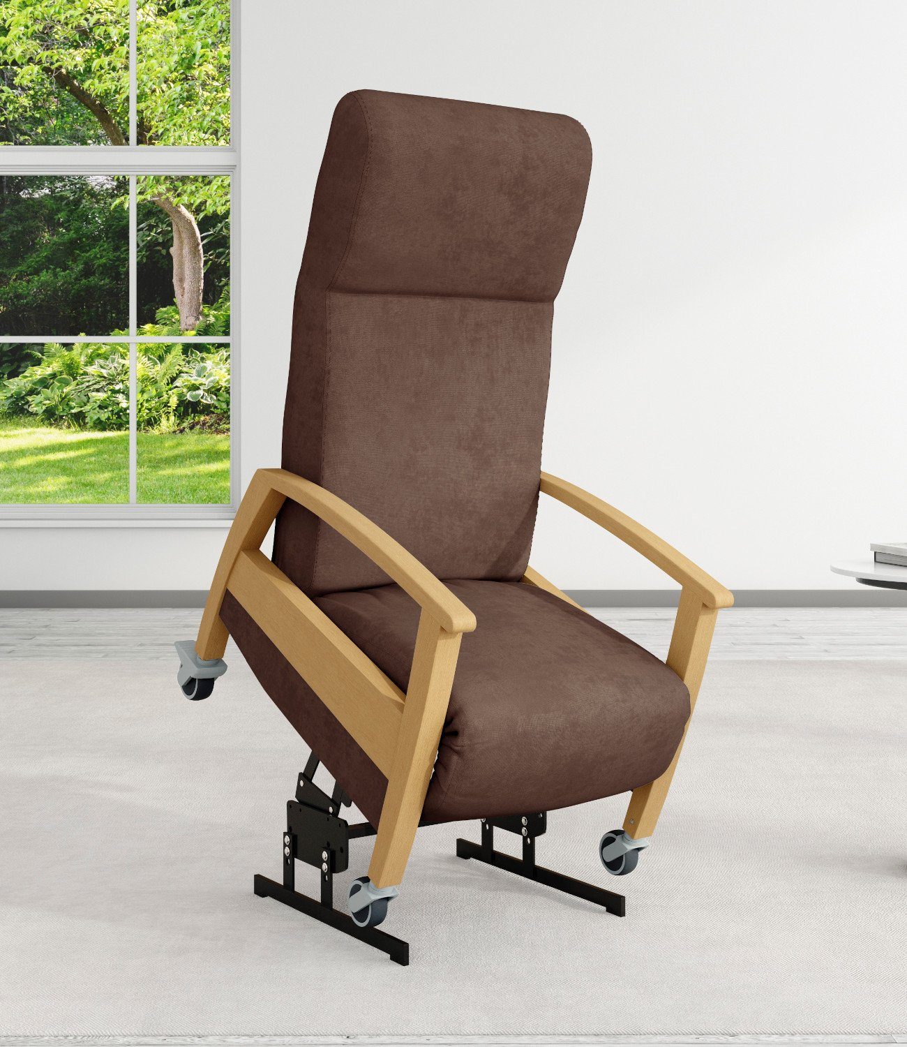 Devita Stuhl Pflegesessel GANDA Lift 2 mit Aufstehhilfe, Rollen bis 140 kg (kein Set), made in Germany