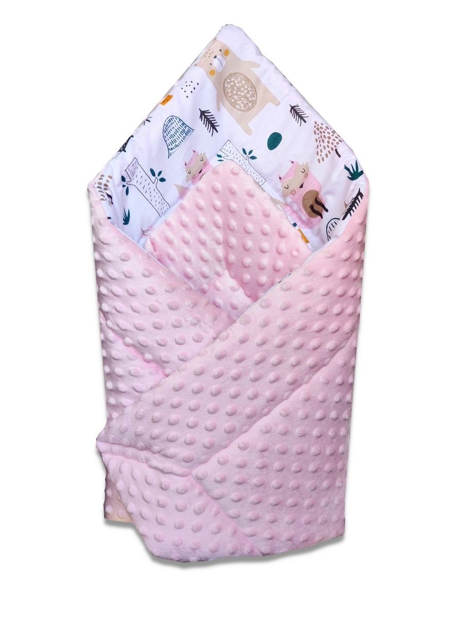 Babymajawelt Pucksack Puckdecke Minky Einschlagdecke Neugeborene Babydecke Schlafsackersatz, Decke zum Einschlafen, Zudecken, Kuscheln. Made in EU, Größe 75x75 cm Rosa729