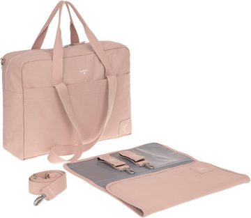 LÄSSIG Wickeltasche Green Label, Cotton Essential Bag, rose, mit Tragegriffen und Kinderwagenbefestigung