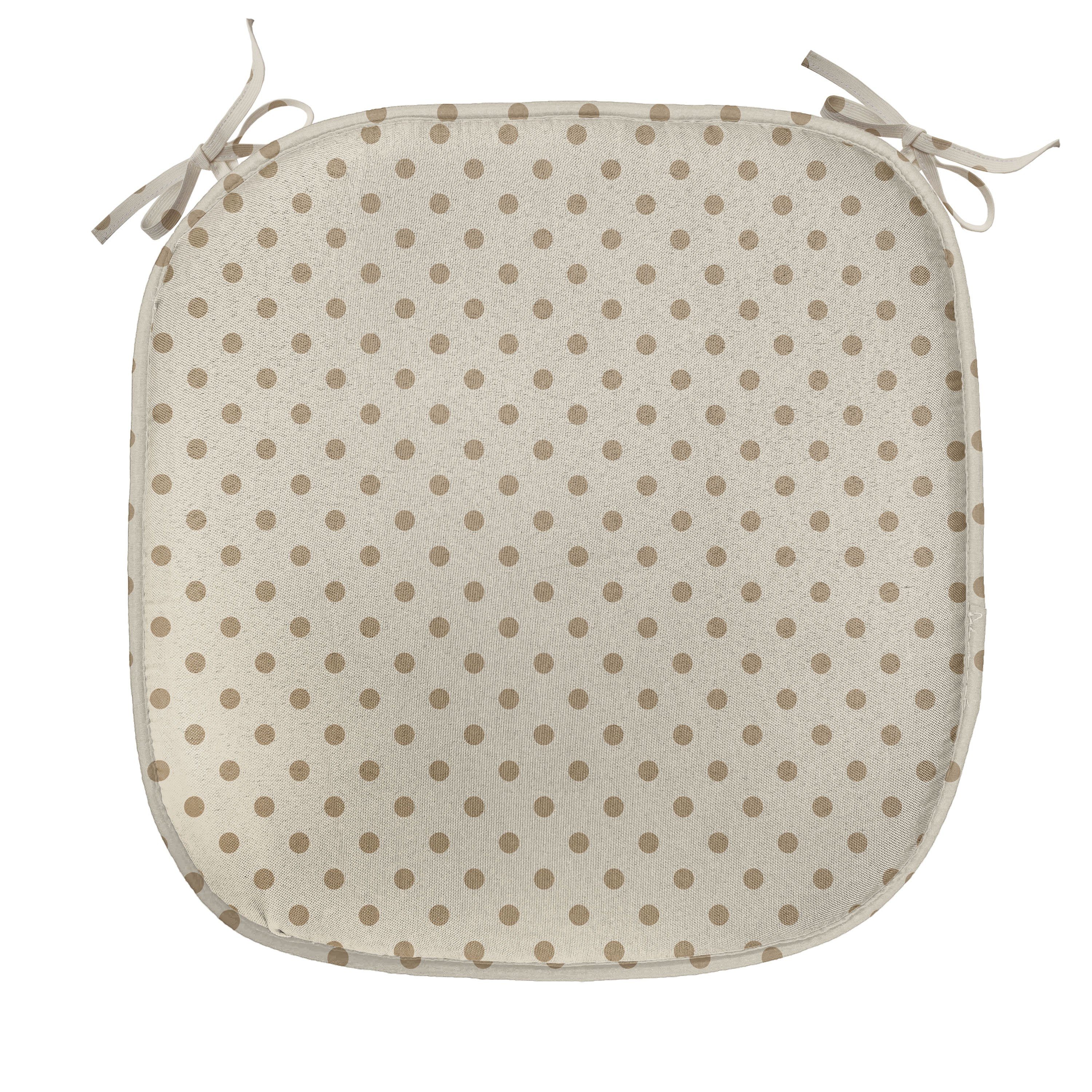 Abakuhaus Stuhlkissen Dekoratives wasserfestes Kissen mit Riemen für Küchensitze, Beige Tupfen-Classic Retro-Druck