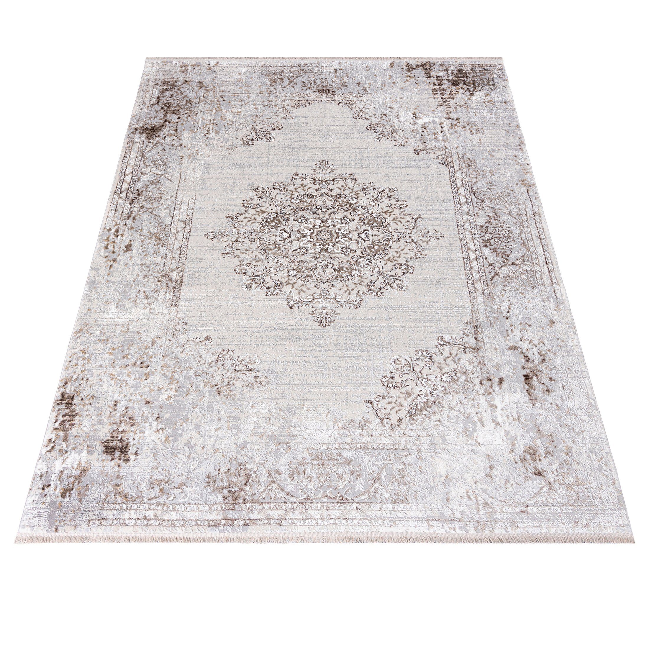 Orientteppich Orientalisch Teppich mit Fransen, Orientteppich, Kurzflor, 230 x 160 Vintage Fransen, cm, Mazovia