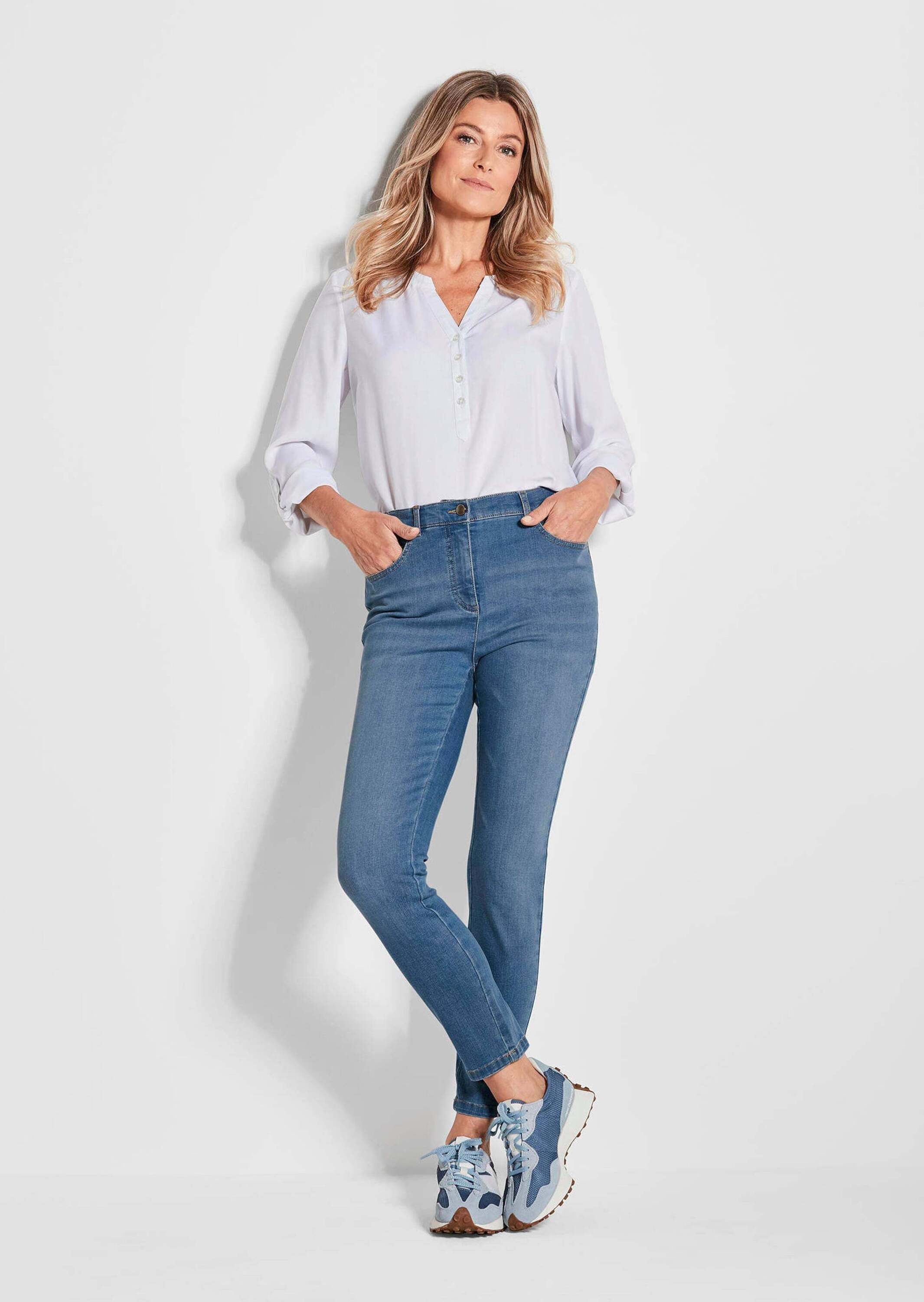 GOLDNER 7/8-Hose Kurzgröße: Slim Fit Jeans BELLA mit Dehnbund Elegante Dame günstig online kaufen