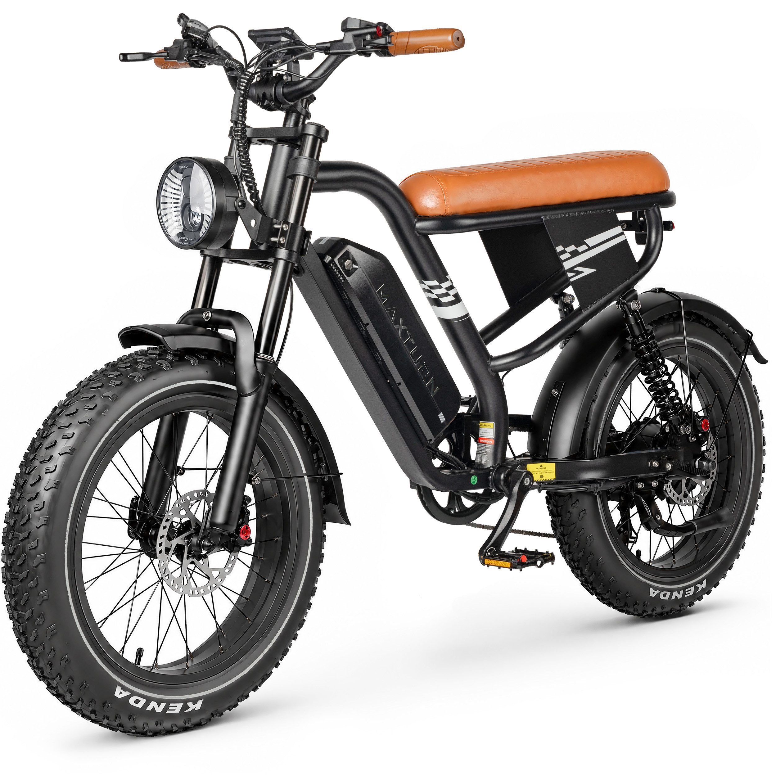 Vankel E-Bike Cityrad W66 herren Elektrofahrrad 648WH cityrad 20×4.0 Zoll damen 13.5AH 65Nm, Kettenschaltung, Heckmotor, 648 Wh, Retro E-Fatbike mit hydraulischen Scheibenbremse, E-bikes