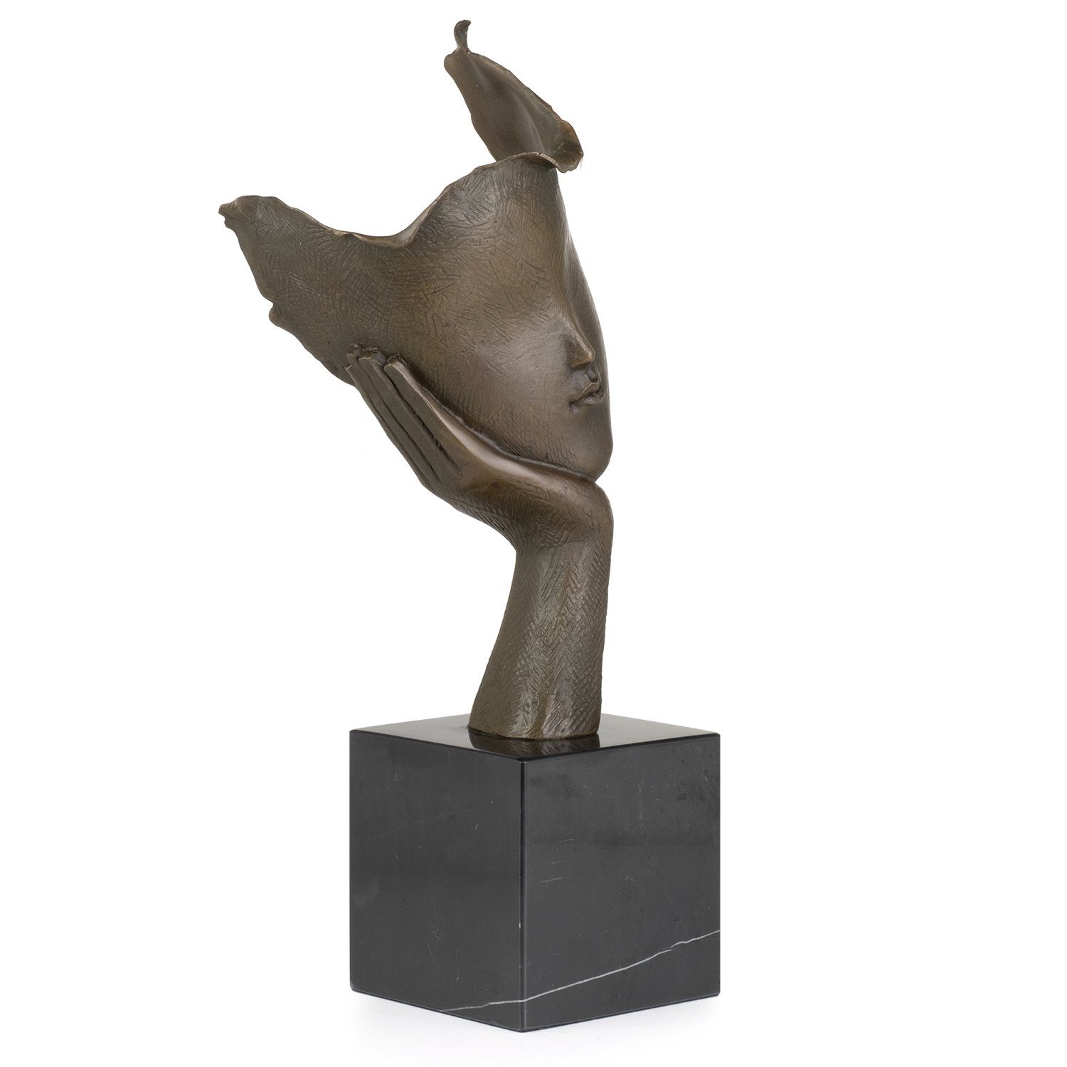 Moritz Skulptur Bronzefigur Abstraktes Gesicht nachdenklich, Figuren Statue Skulpturen Antik-Stil