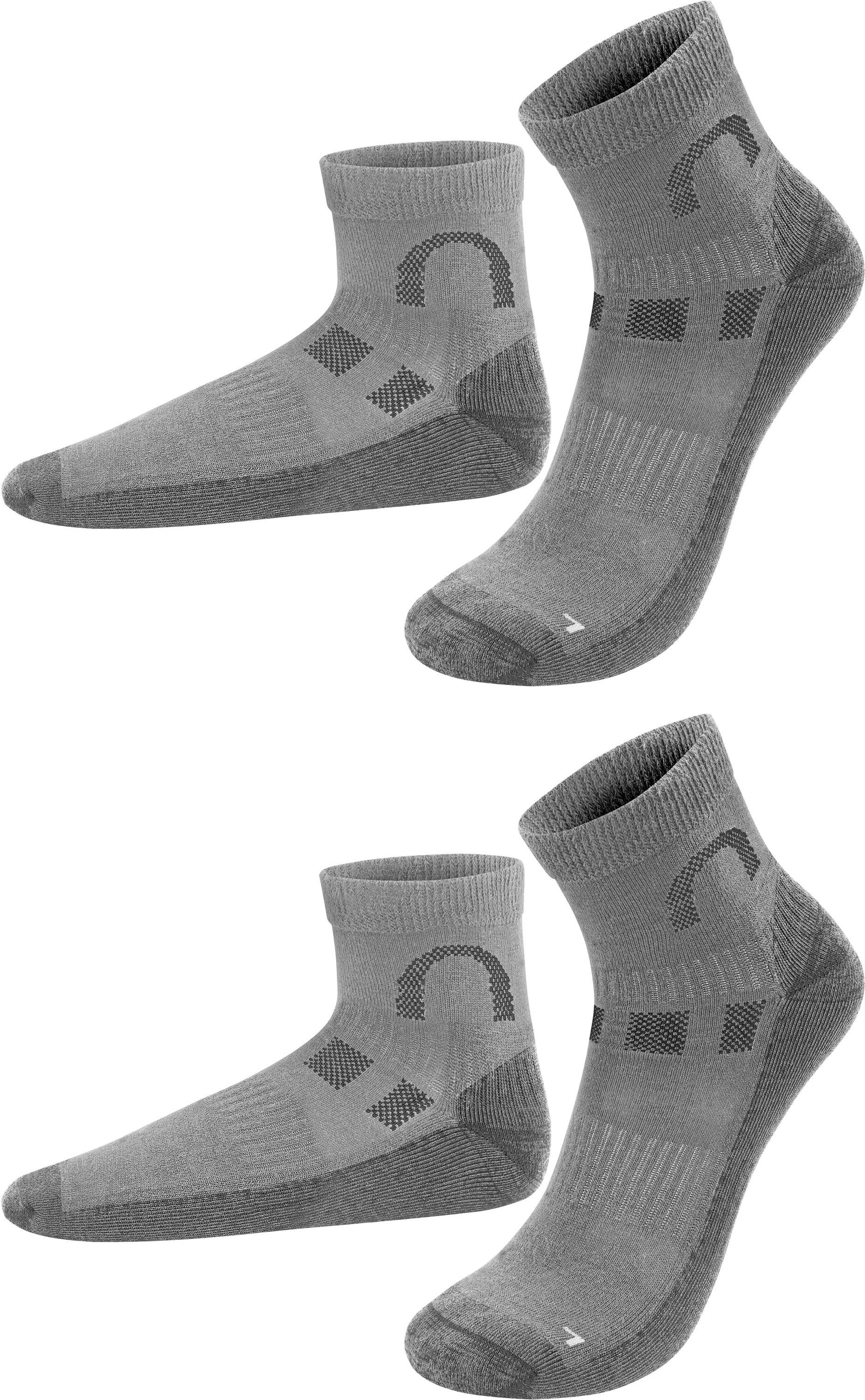 normani Laufsocken 2 Paar Merino-Kurzschaftsocken Lismore (2 Paar) hochwertige Merinowolle Grau