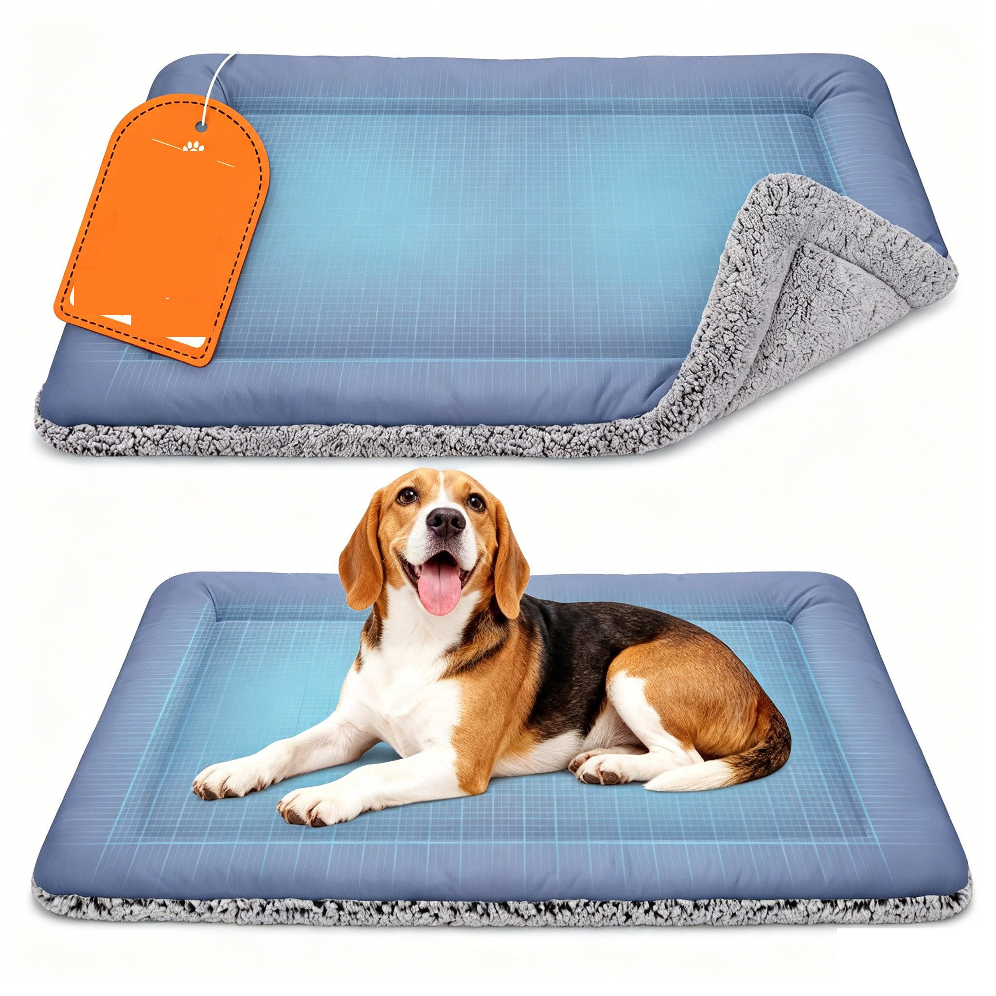 Ledander Hundematte Kühlmatte für Hunde, selbsterwärmendes Katzenbett, wendbares Design., Warm im Winter und kühl im Sommer,Thermo / Hundekissen / kühlend