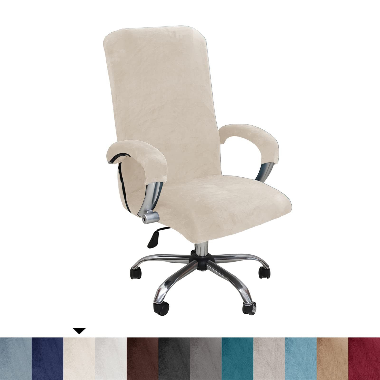 Agger Bürostuhlhusse Elastischer Bürostuhl-Bezug aus Samtplüsch – Ergonomischer, katzensicherer Schutz für Bürostühle – Bild 2 von 5