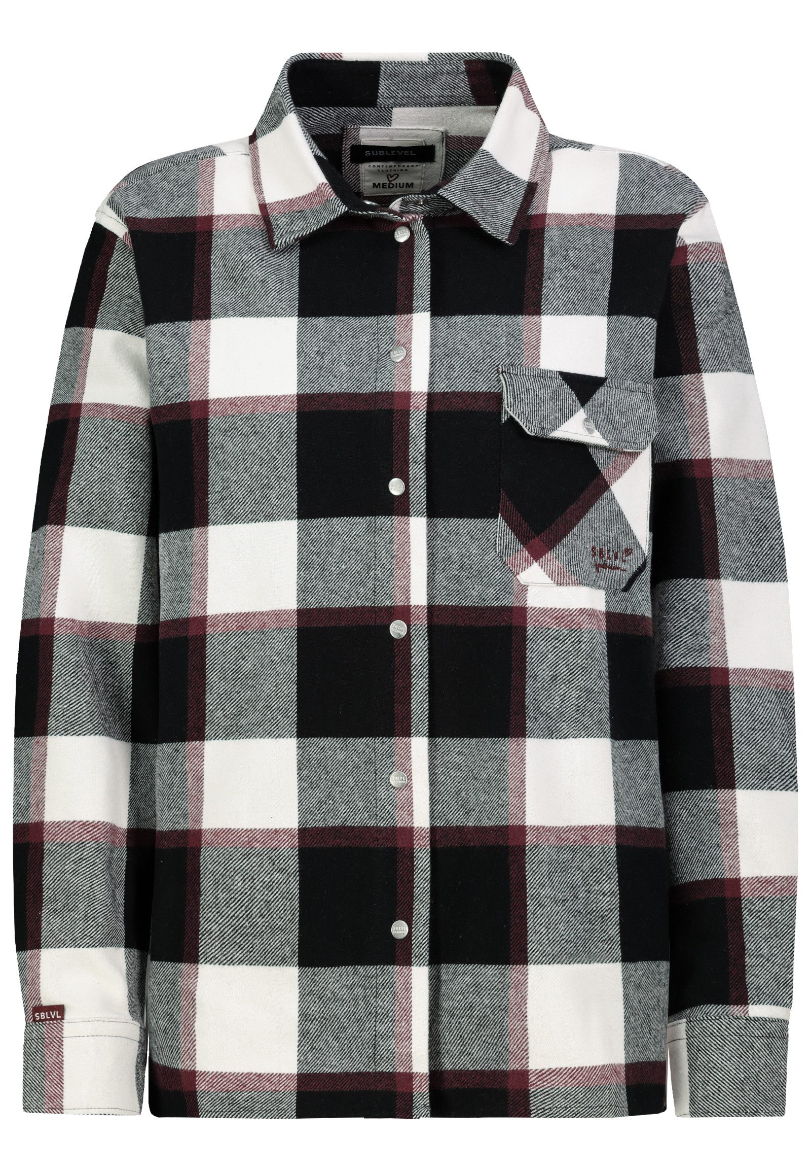 SUBLEVEL Hemdjacke Damen Overshirt Karomuster Oversize Fit, kariert