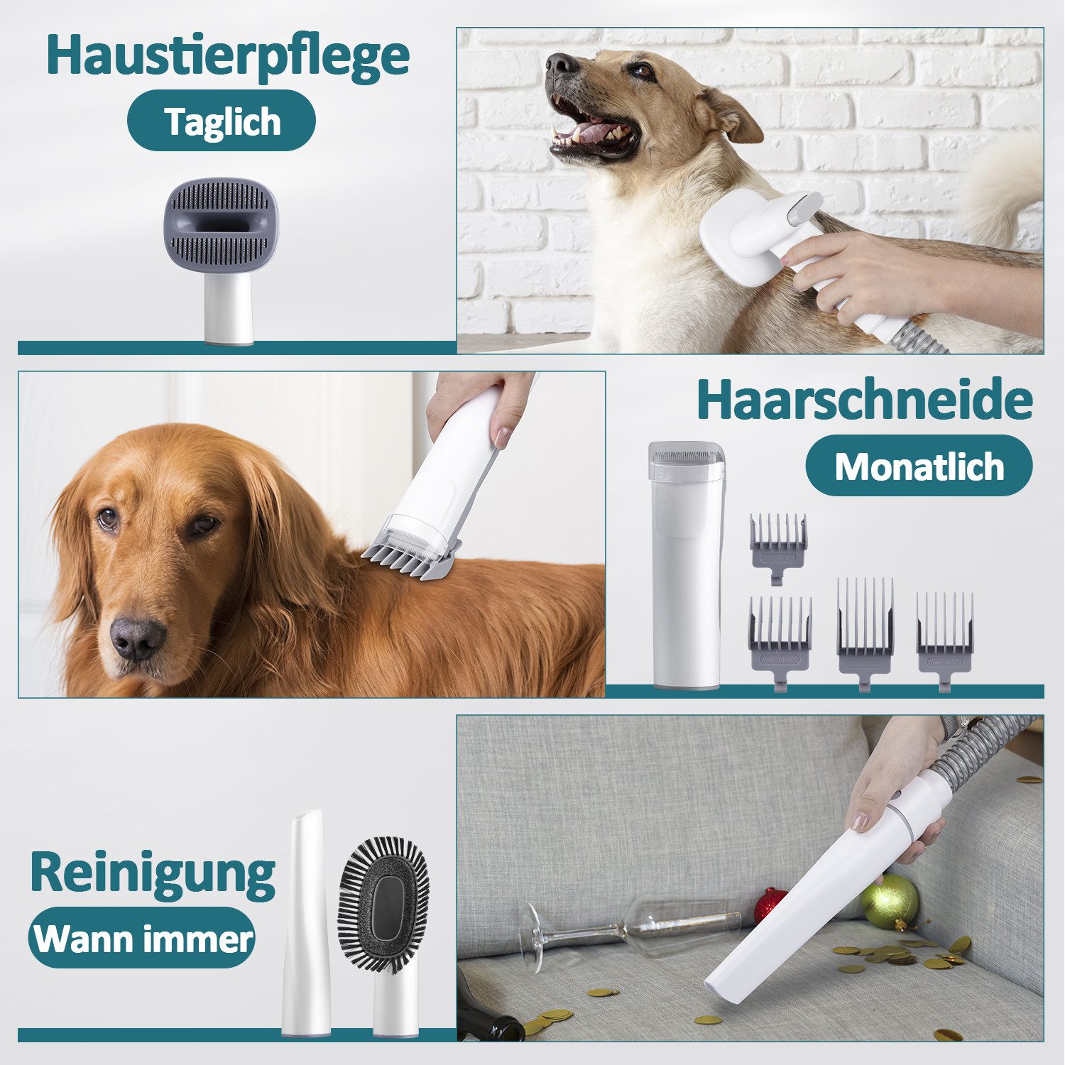 JVJH Hundeschermaschine mit Staubsauger,Blower, Schermaschine, , günstig online kaufen