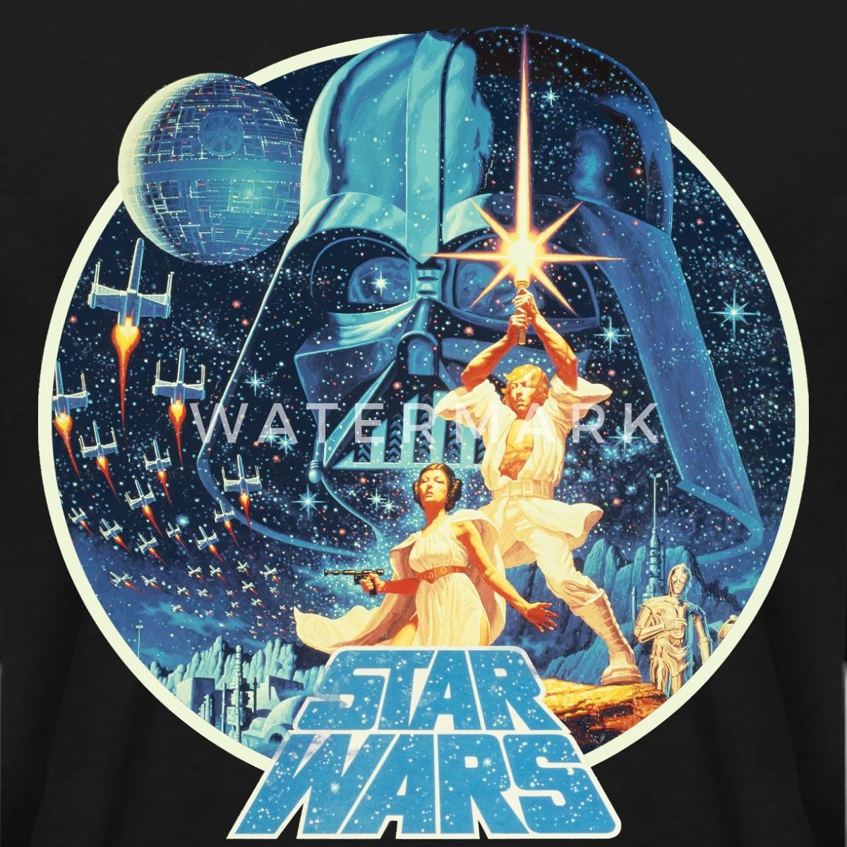 Spreadshirt T-Shirt Star Wars Galaxie Mit Ikonischen Charakteren Premium Langarmshirt Herr (1-tlg)
